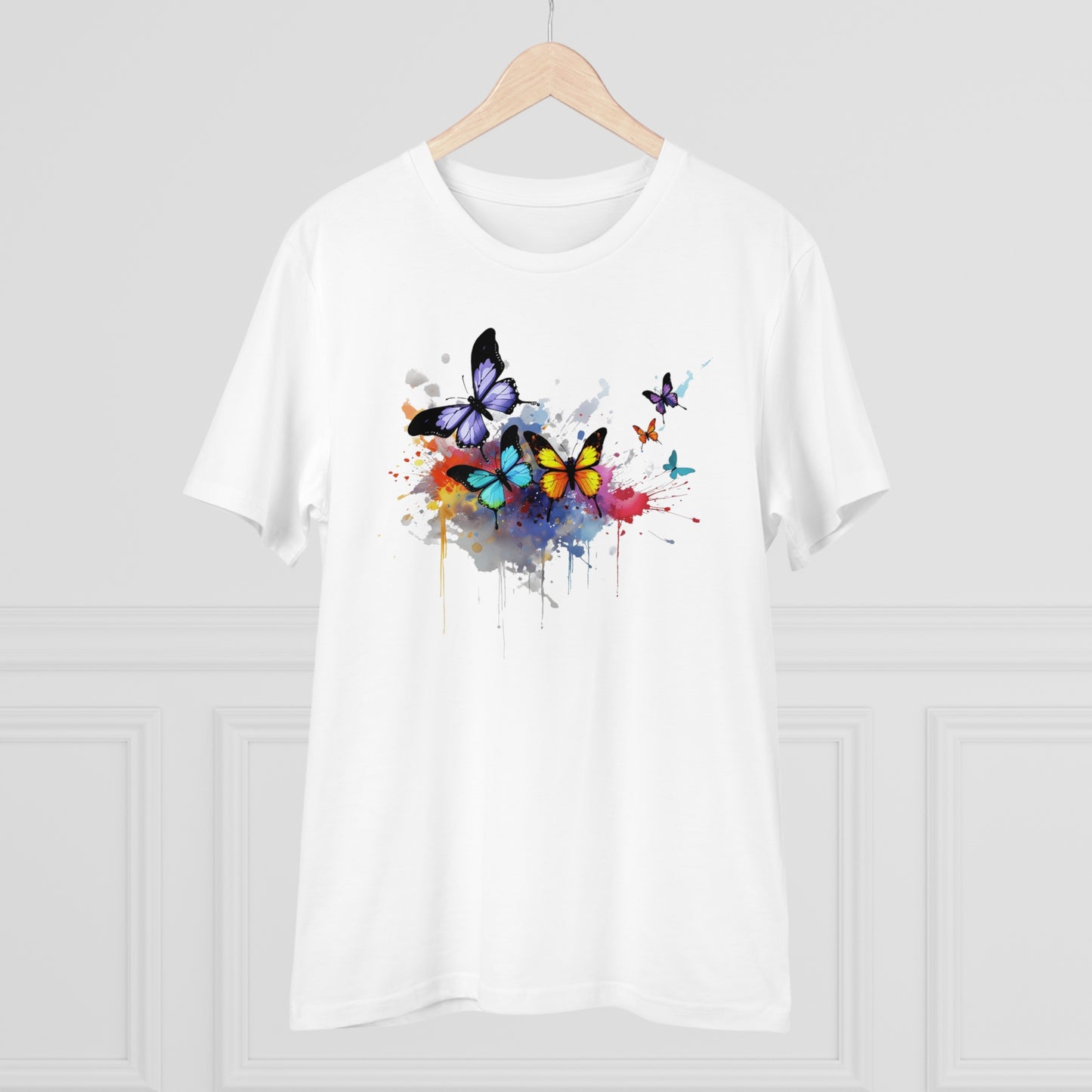 Butterflies Eco-Friendly T-Shirt - Embrace Nature's Vibrant Beauty in Watercolor Style