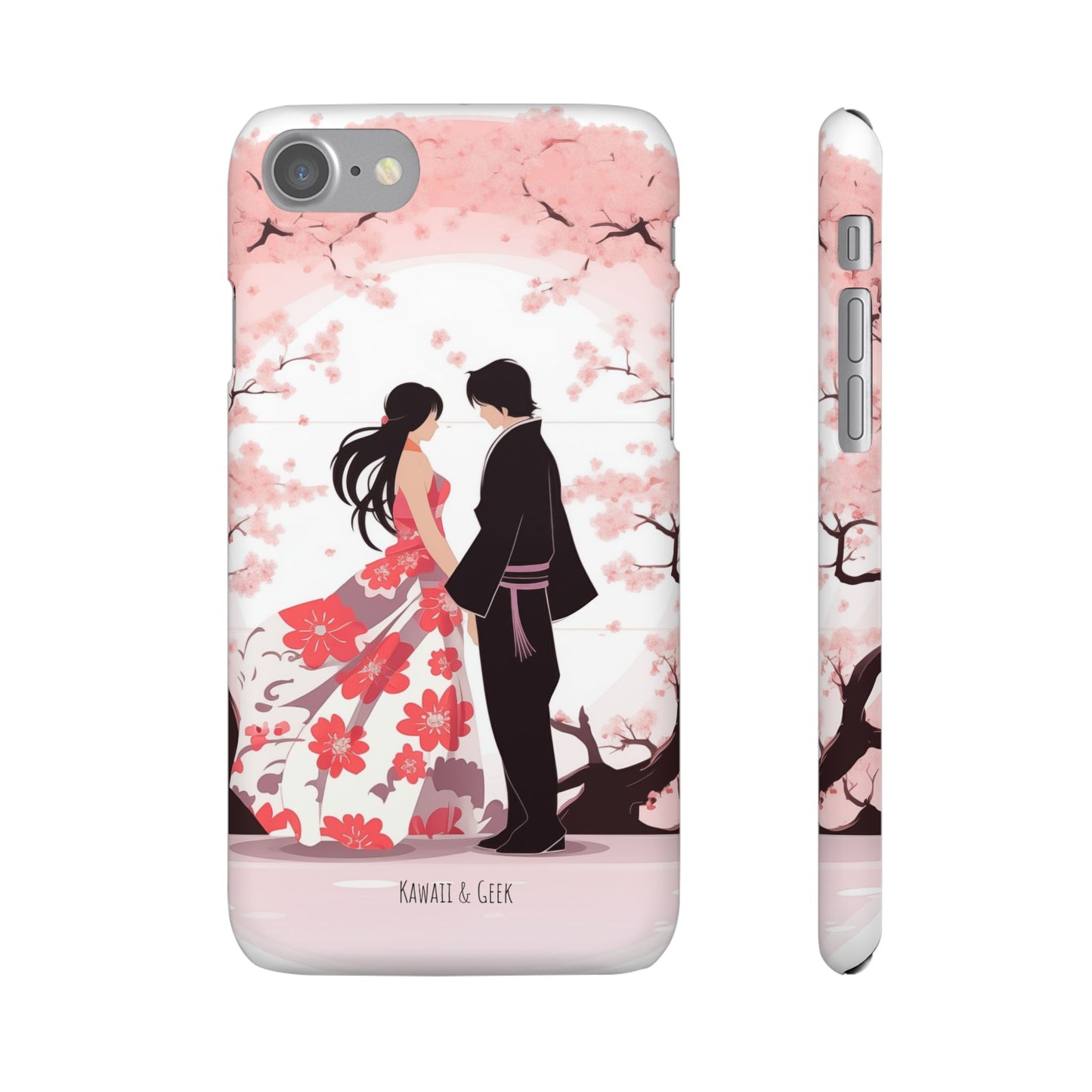 Japanese Blossom Love Premium Phone Case - Valentine's Cherry Tree Design