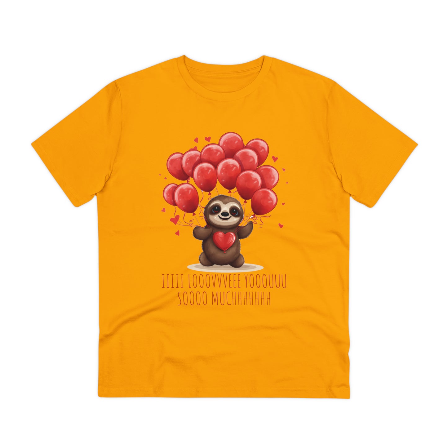 Sloth Love Balloon Tee - Eco-Friendly Slow Love Shirt - Valentine's Day Special
