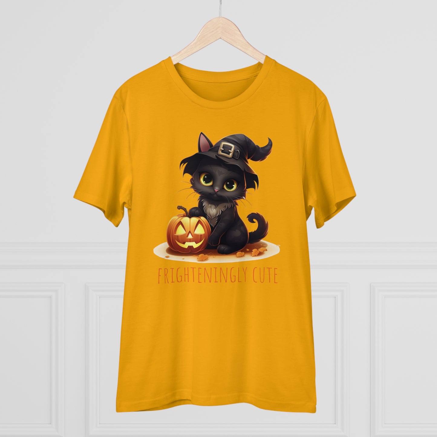 Frighteningly Cute: Halloween Black Cat Eco-Friendly T-shirt