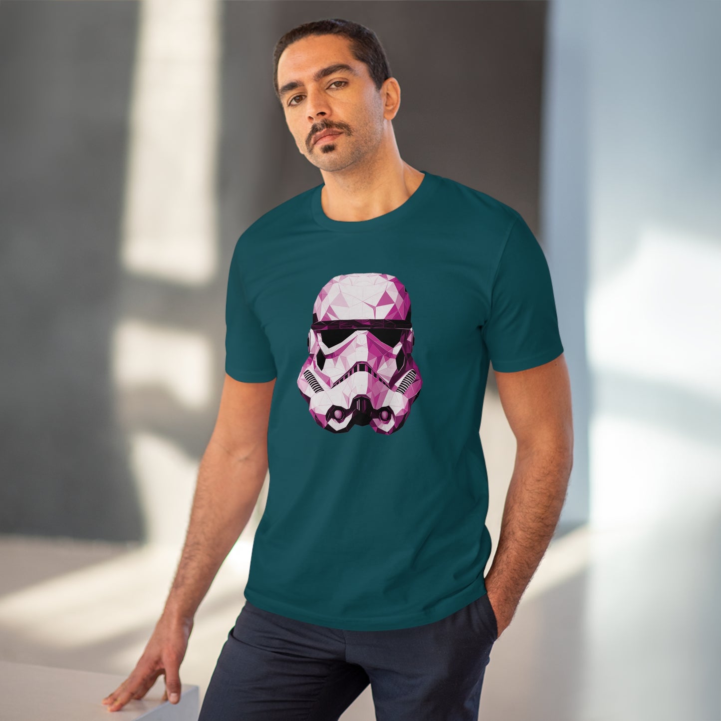 Stormtrooper Polygonal T-Shirt Pink Edition - Embrace Galactic Precision