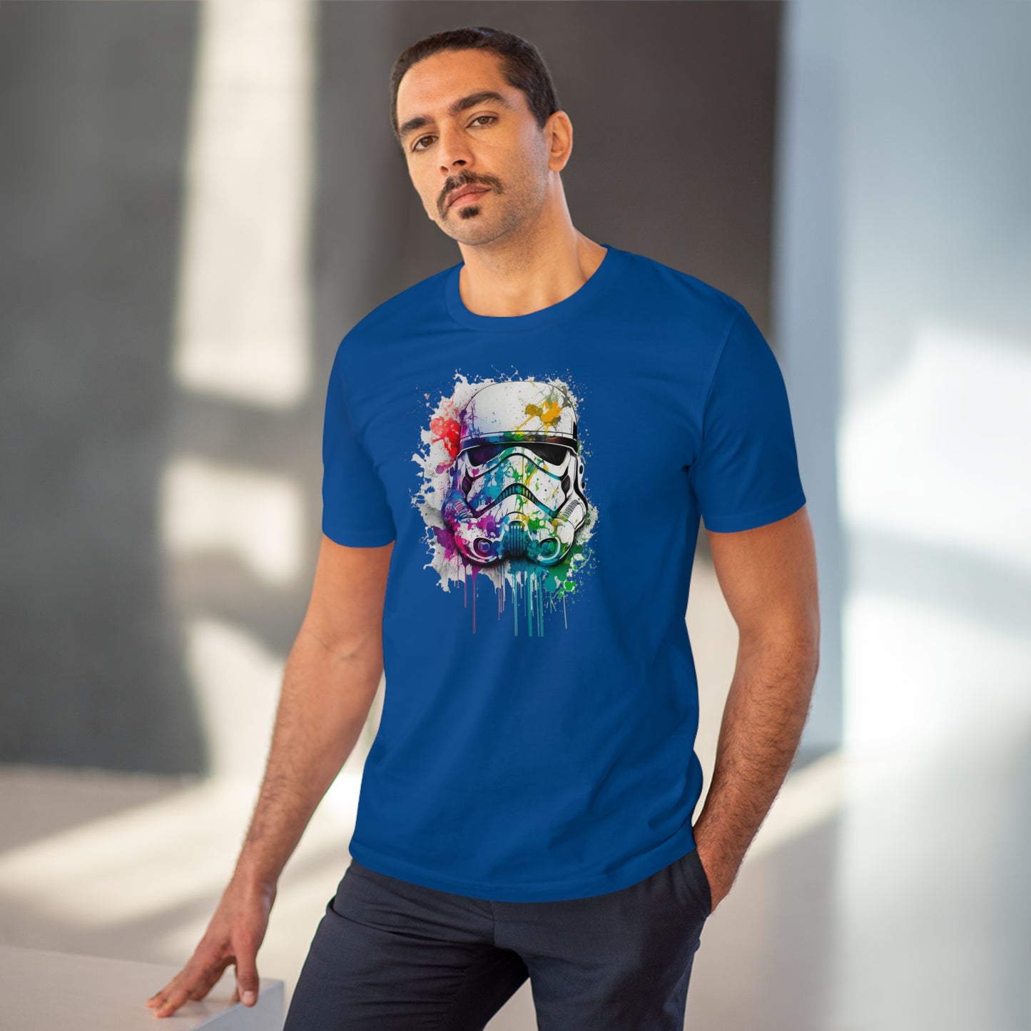 Storm Trooper in Watercolor Style Organic Unisex T-Shirt - Add Some Unique and Eco-Friendly Style to Your Wardrobe