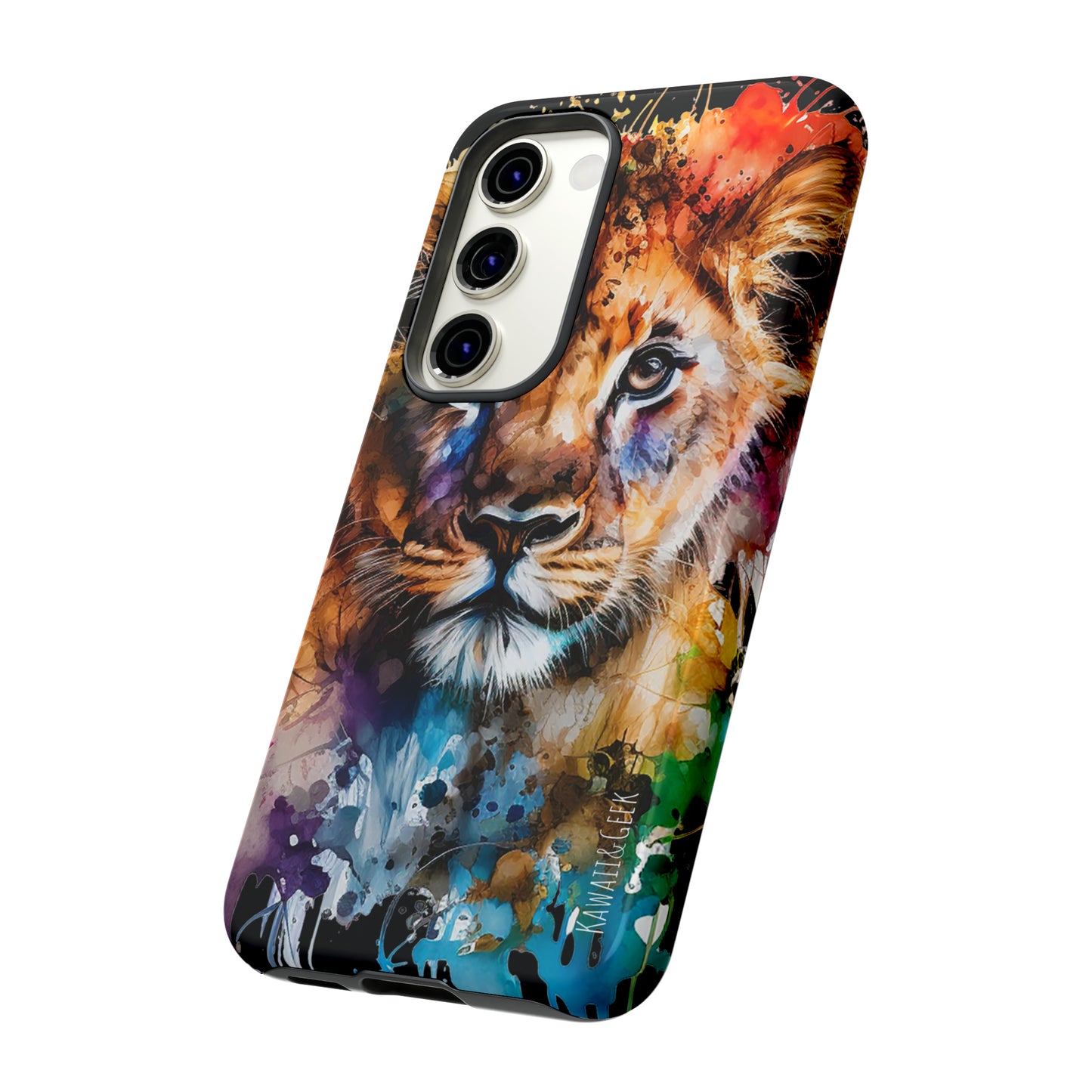 Watercolor Lion Cub Tough Phone Case - iPhone 15 compatible
