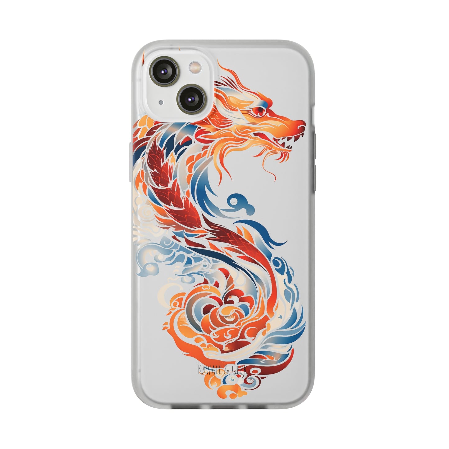 Elegant Chinese Ink Dragon Flexi Transparent Phone Case