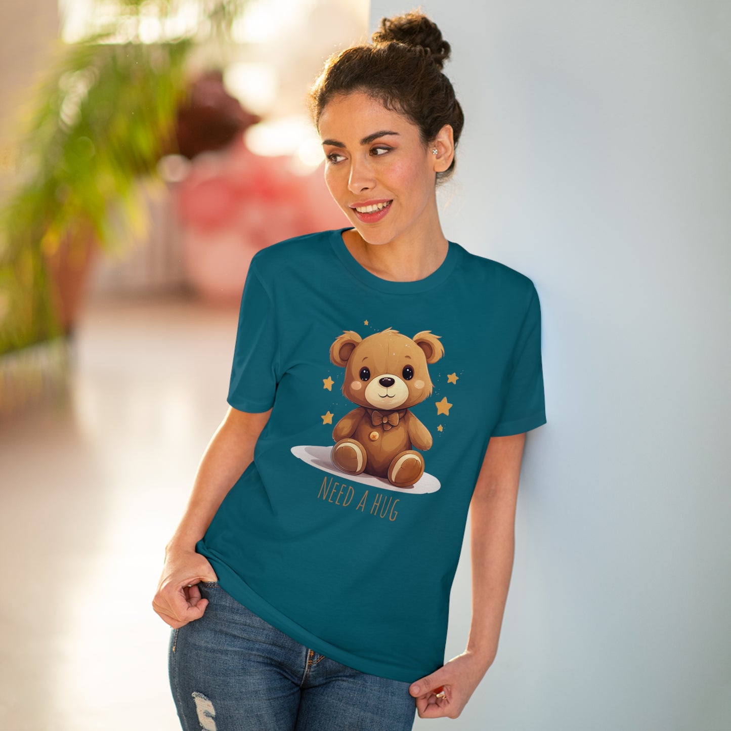 Eco-Friendly "Need a Hug" Teddy Bear Tee