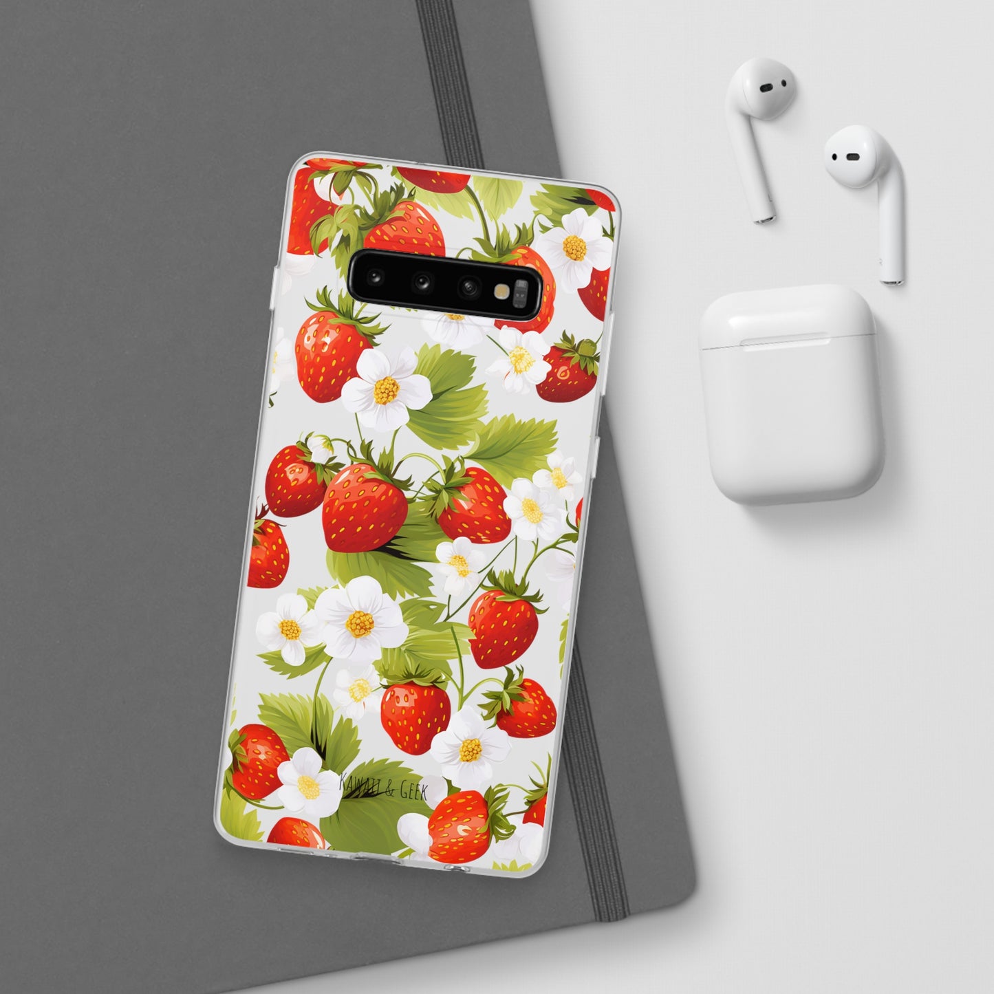 Strawberries & Florals Flexi and Transparent Phone Case