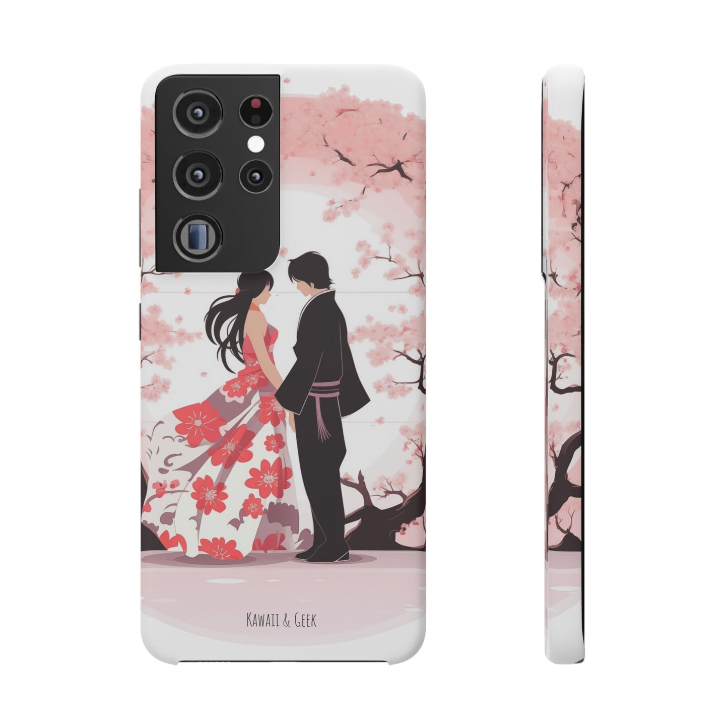 Japanese Blossom Love Premium Phone Case - Valentine's Cherry Tree Design