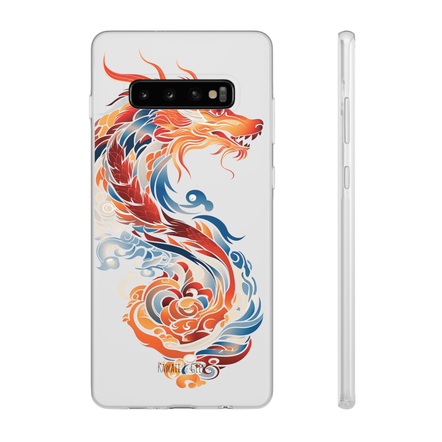 Elegant Chinese Ink Dragon Flexi Transparent Phone Case