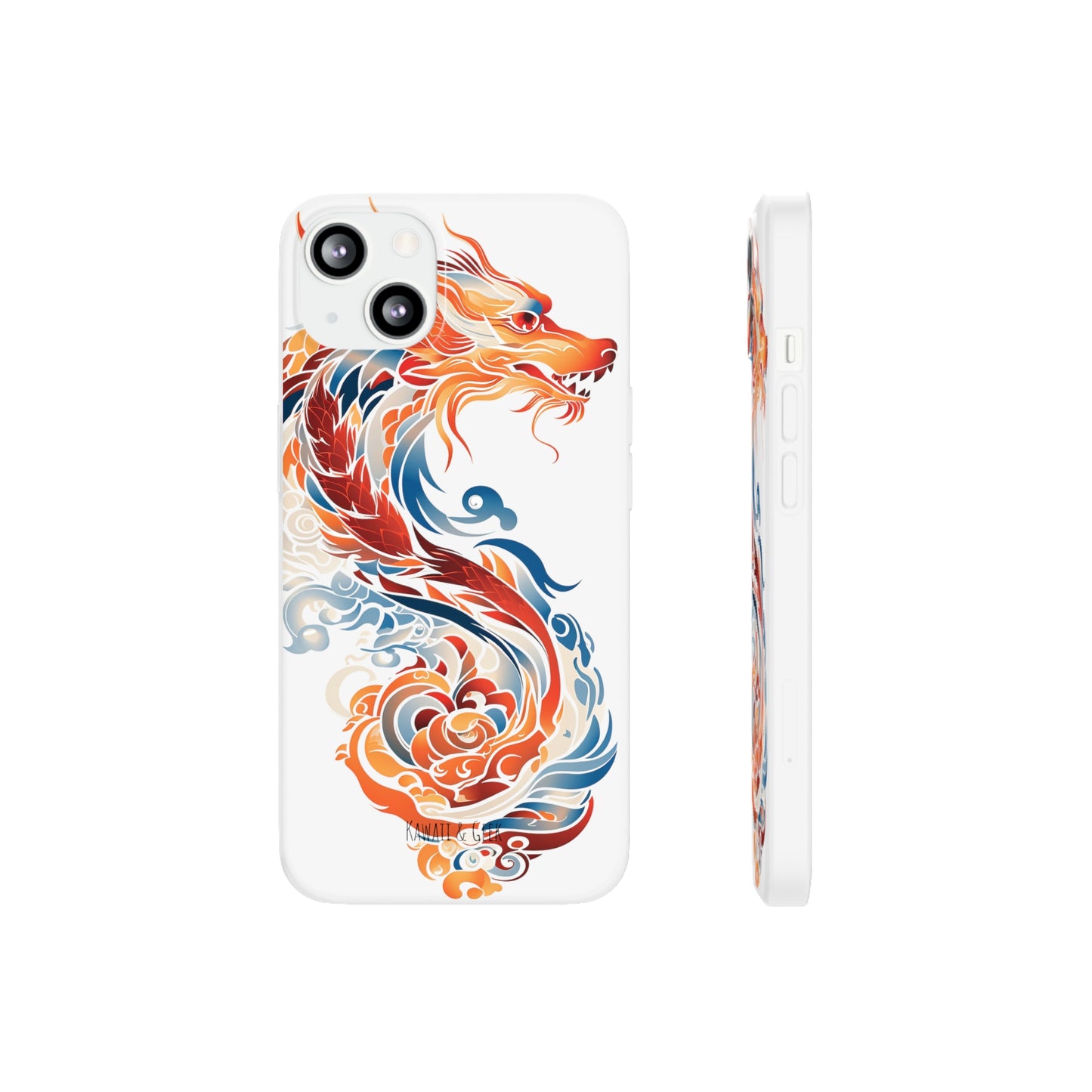 Elegant Chinese Ink Dragon Flexi Transparent Phone Case