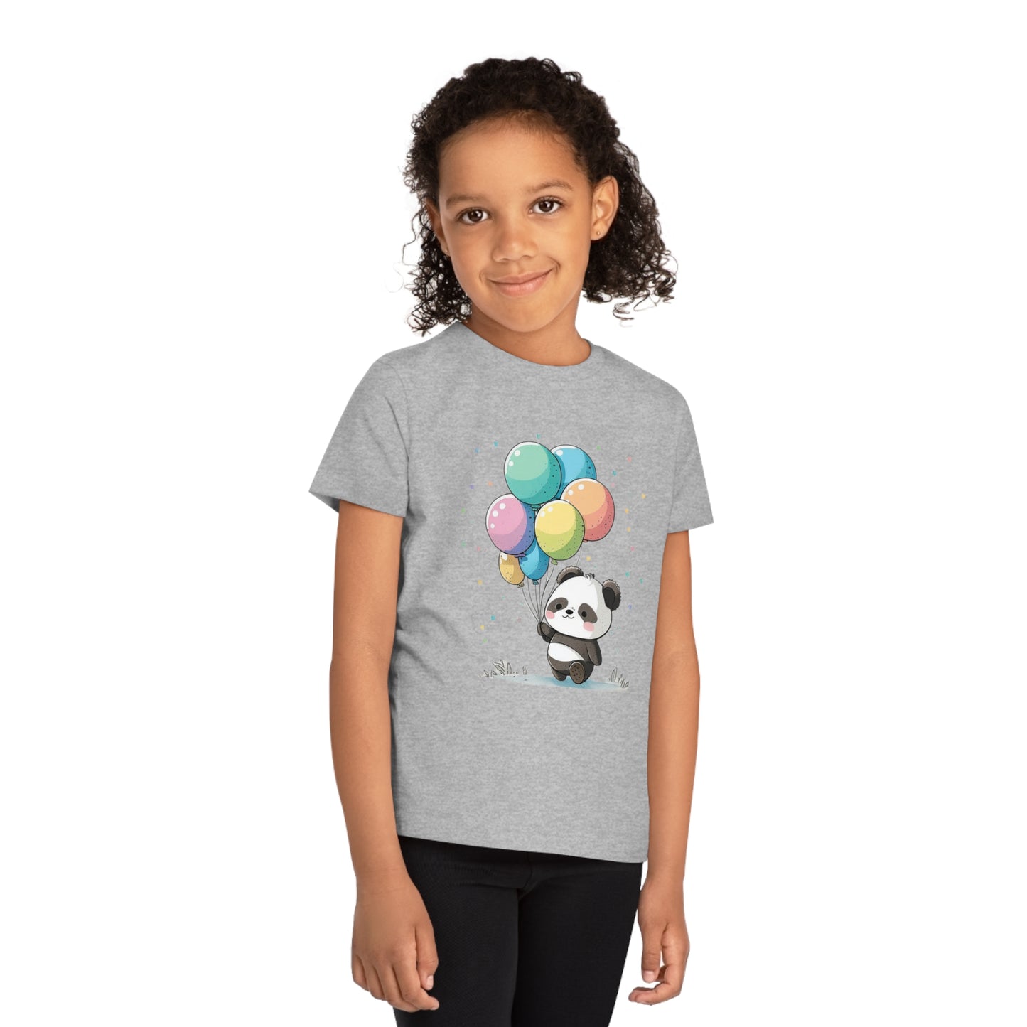 Panda with Balloons Kids Eco-Friendly T-Shirt - Adorable Style for Little Nature Lovers