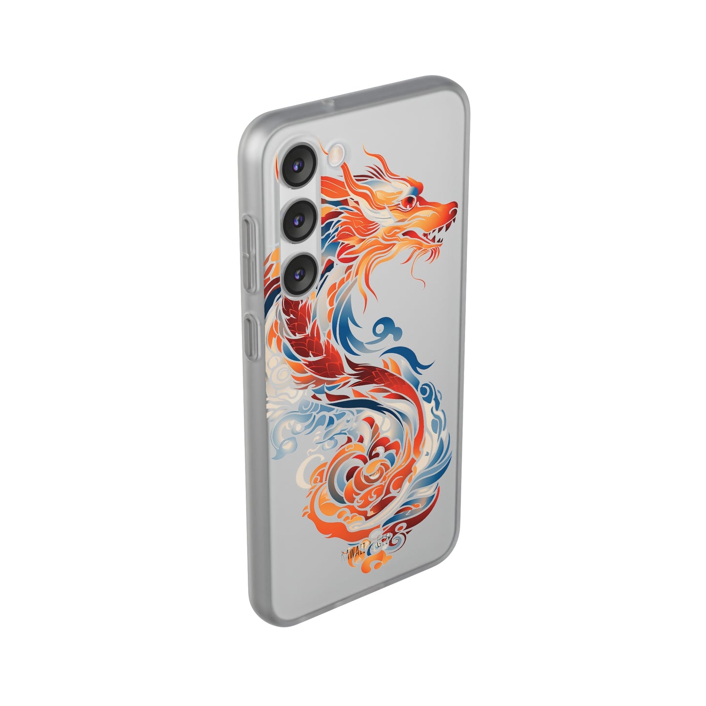 Elegant Chinese Ink Dragon Flexi Transparent Phone Case