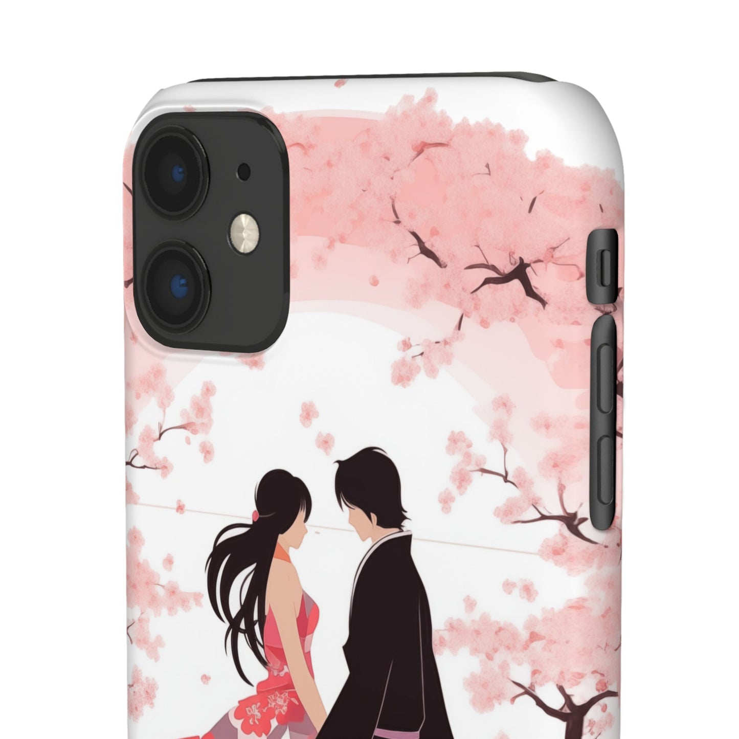 Japanese Blossom Love Premium Phone Case - Valentine's Cherry Tree Design