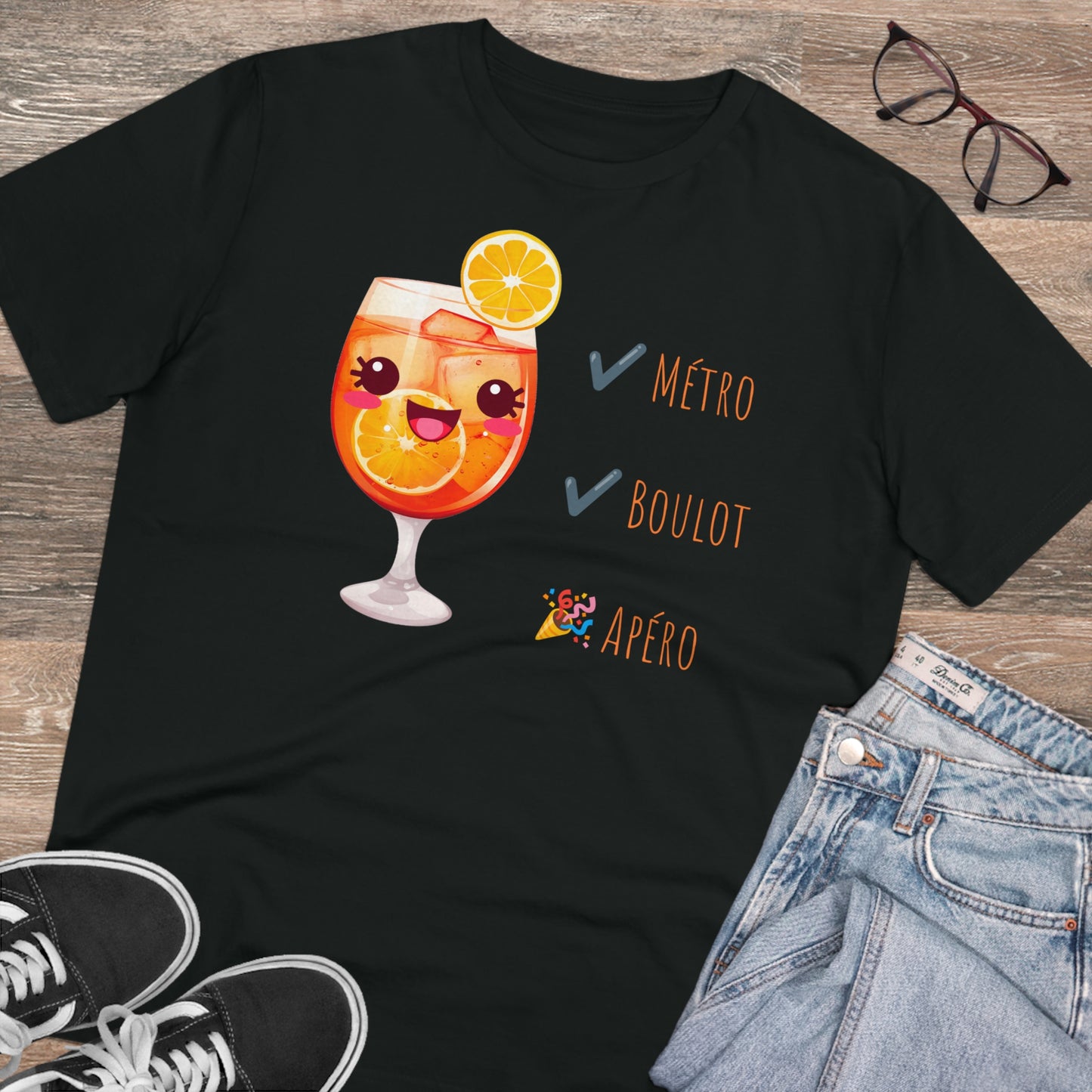 Cute Cocktail Glass T-shirt - Métro, Boulot, Apéro