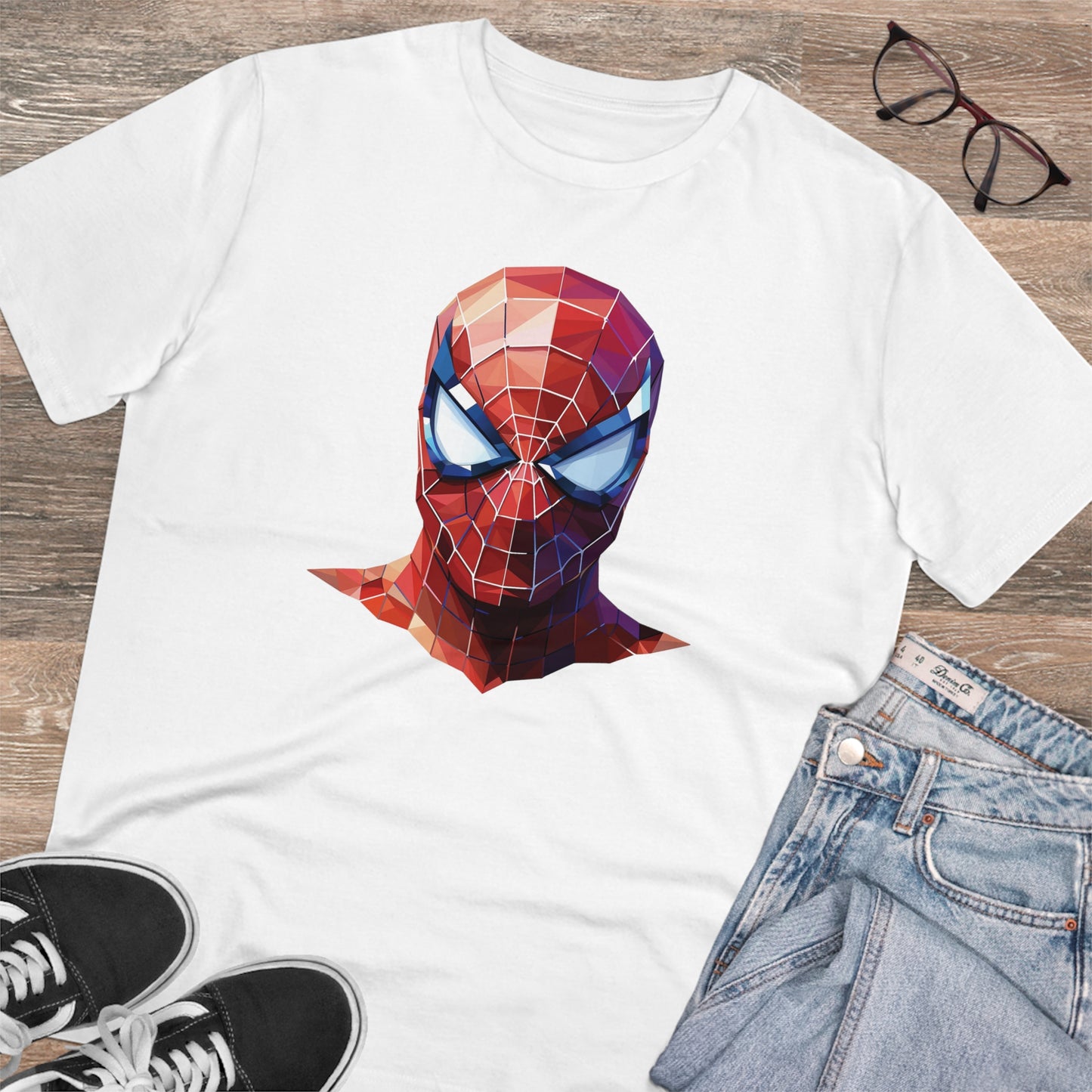 Spider-Man Polygonal Geometric T-Shirt - Swing into Stylish Adventure