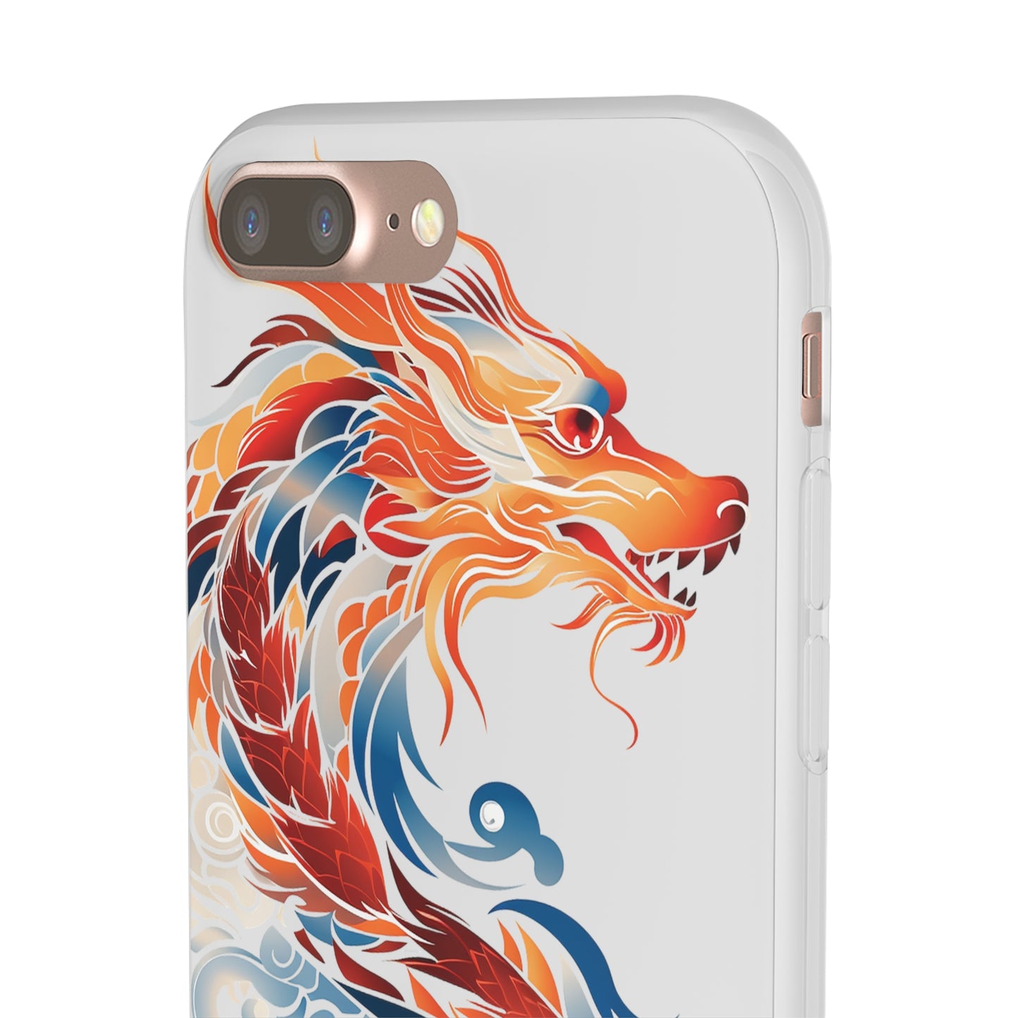 Elegant Chinese Ink Dragon Flexi Transparent Phone Case