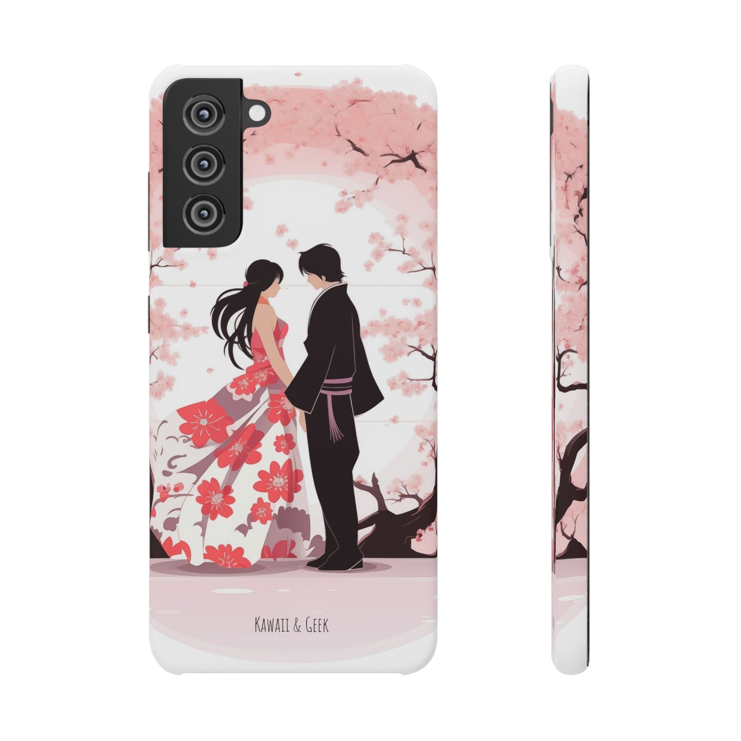 Japanese Blossom Love Premium Phone Case - Valentine's Cherry Tree Design