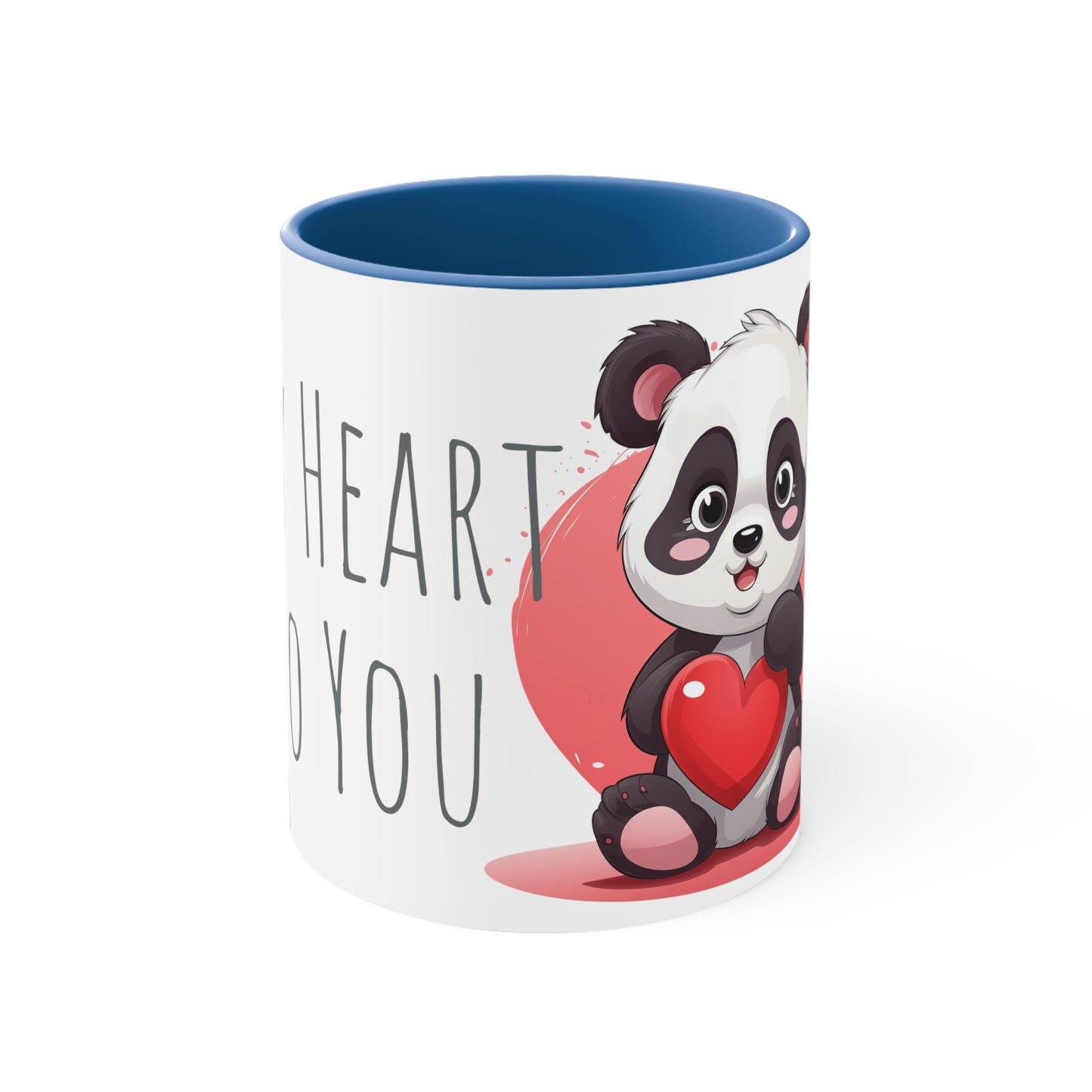 Panda Heart Mug - 11oz Bicolor 'My Heart to You' Cup - Valentine's Day