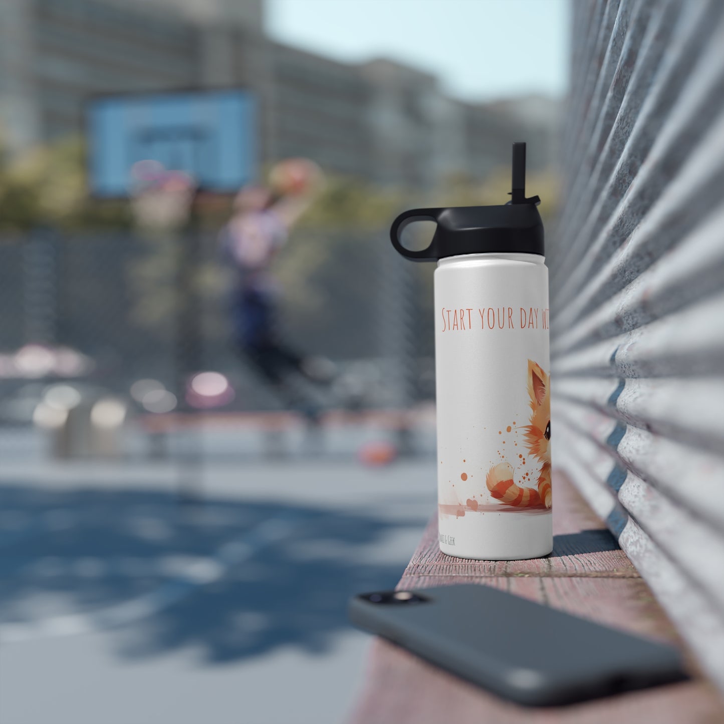 Cute cat Stainless Steel Bottle: Cat & Drink Delight, Purr-fect Morning