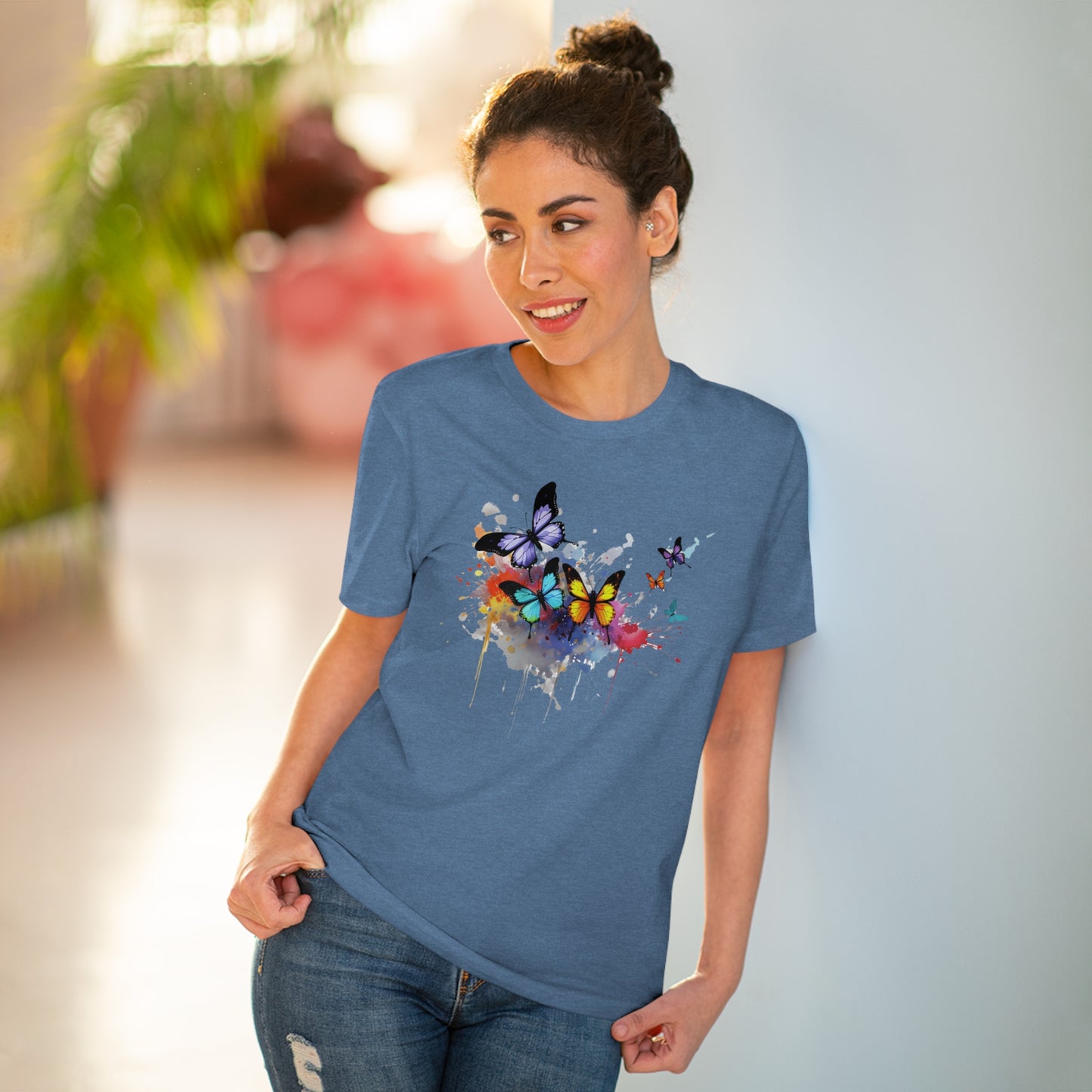 Butterflies Eco-Friendly T-Shirt - Embrace Nature's Vibrant Beauty in Watercolor Style