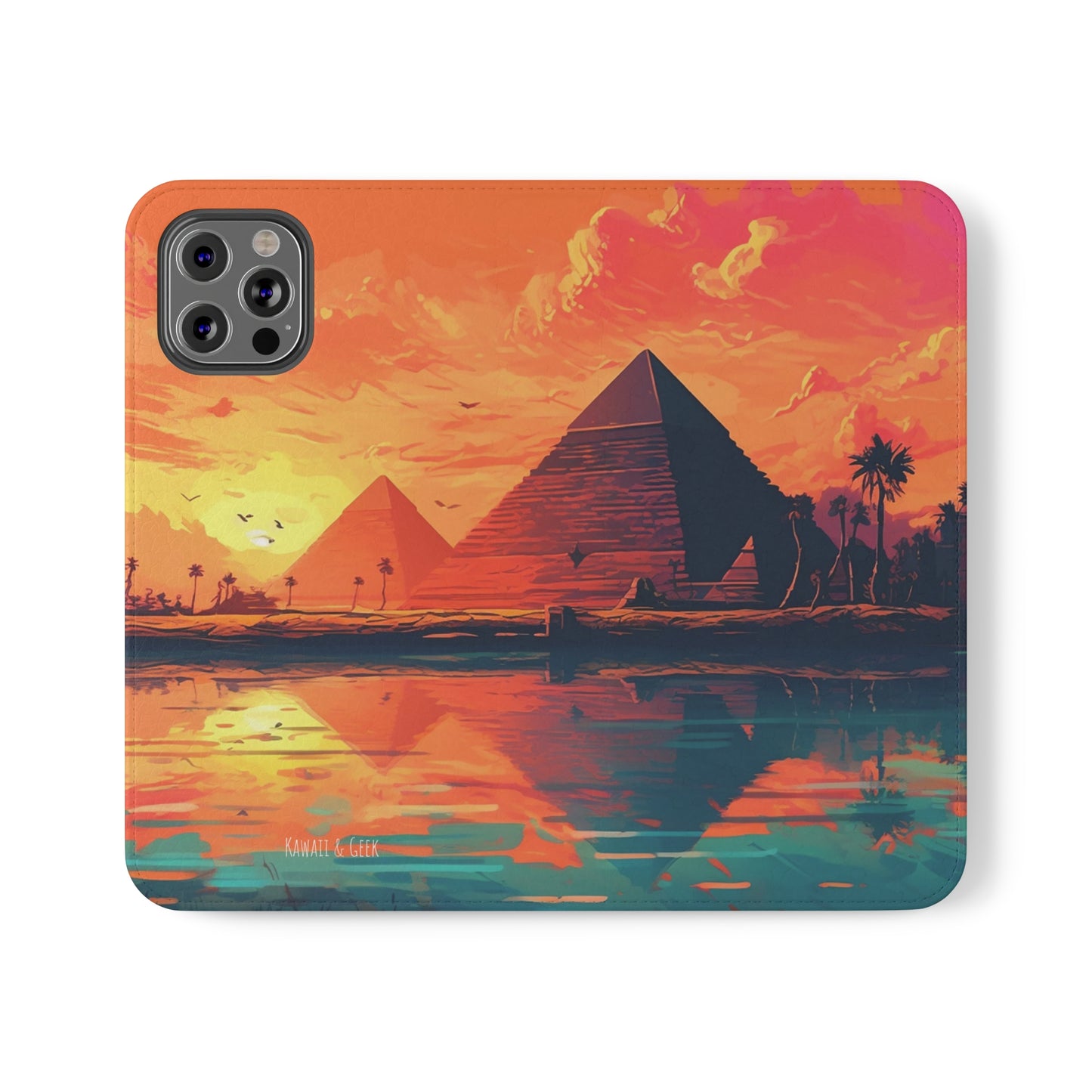 Egyptian Pyramid at Sunset Flip Phone Case - Carry the Mystique of Ancient Egypt with You