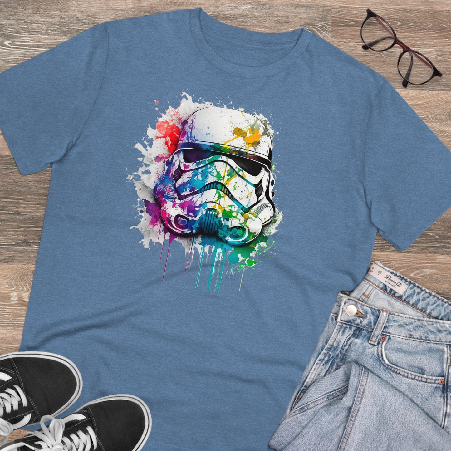 Storm Trooper in Watercolor Style Organic Unisex T-Shirt - Add Some Unique and Eco-Friendly Style to Your Wardrobe