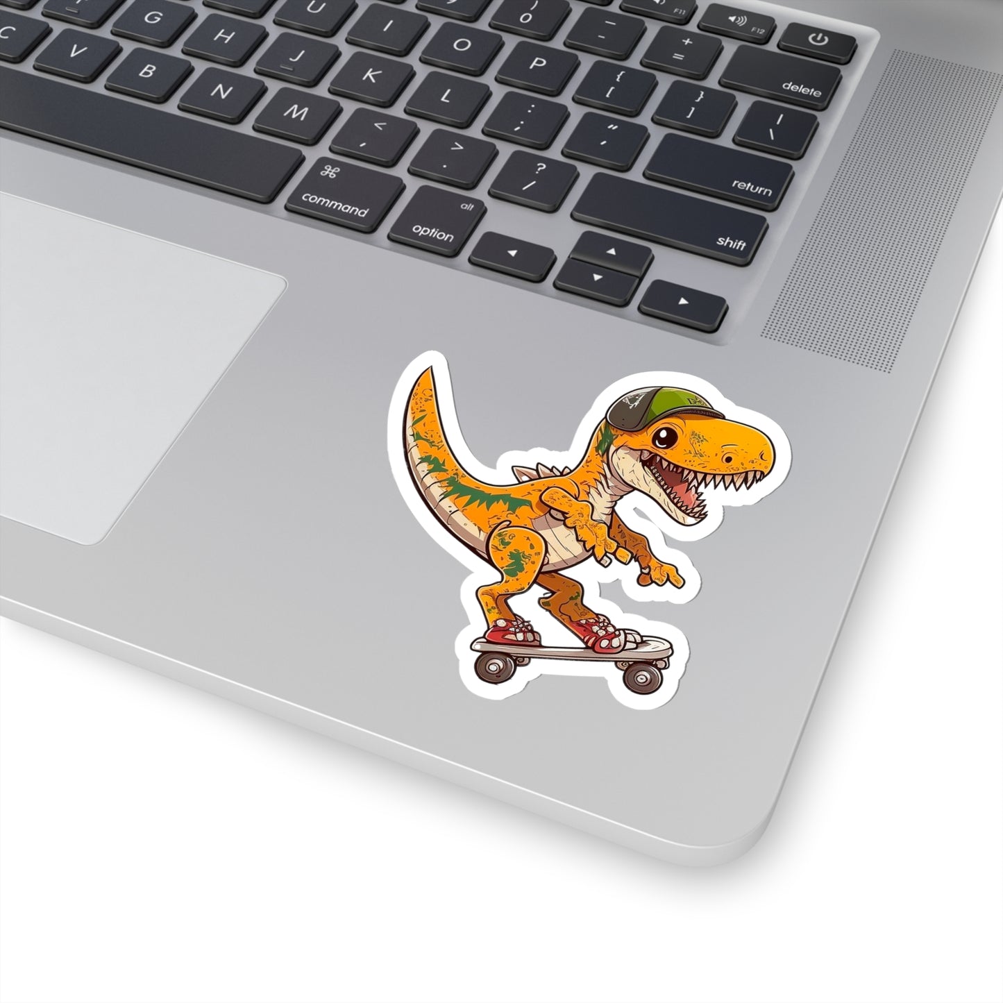 Kawaii Velociraptor Skating Sticker - Add Some Adorable and Playful Style to Your Tech