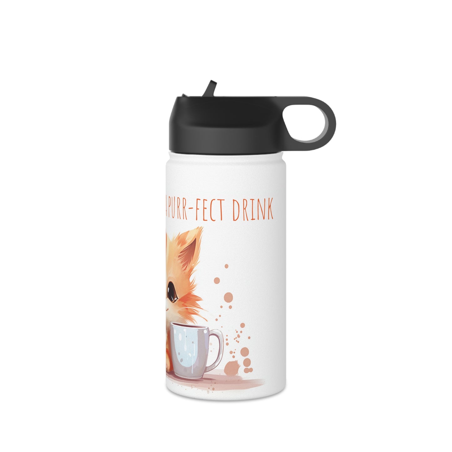 Cute cat Stainless Steel Bottle: Cat & Drink Delight, Purr-fect Morning
