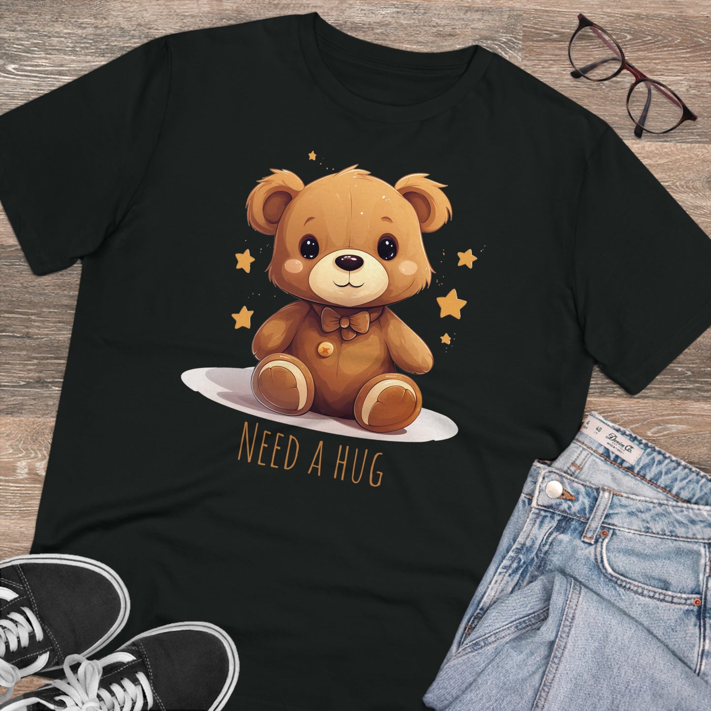 Eco-Friendly "Need a Hug" Teddy Bear Tee
