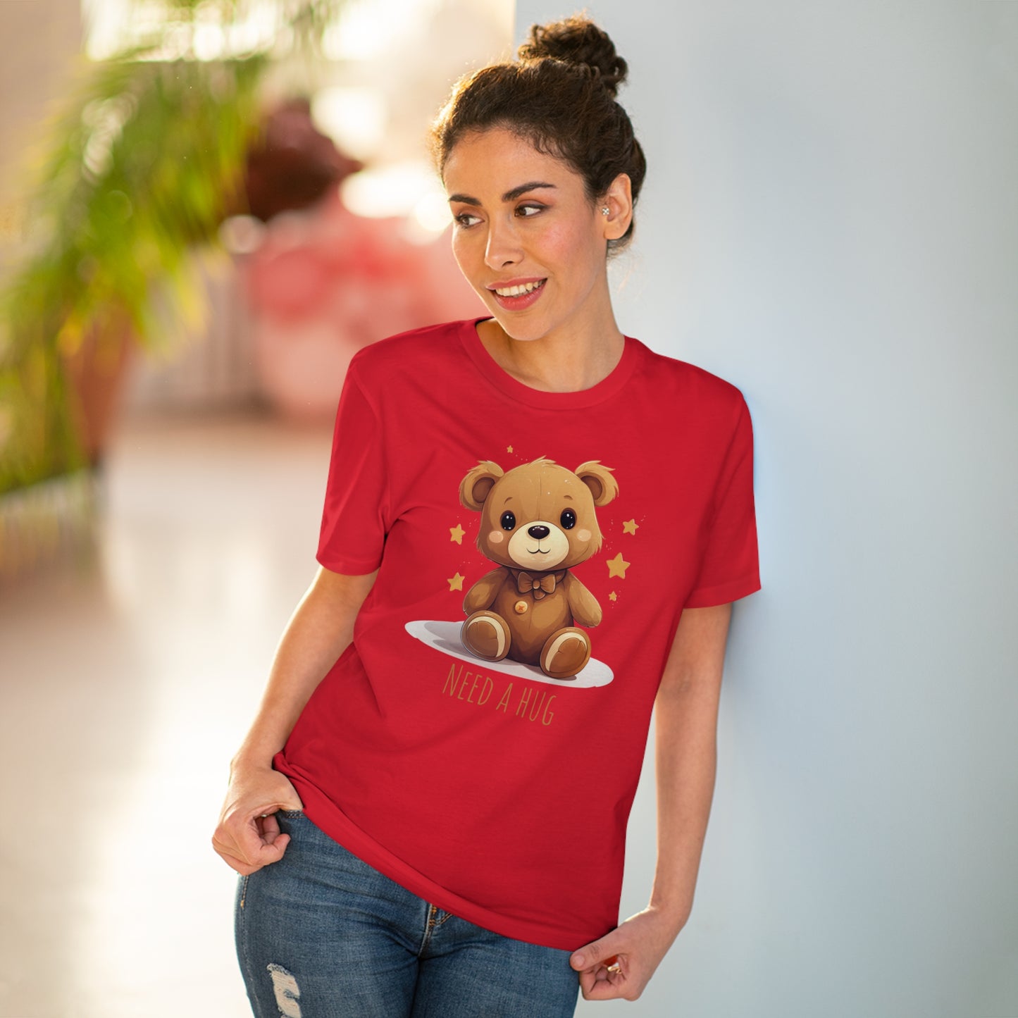 Eco-Friendly "Need a Hug" Teddy Bear Tee