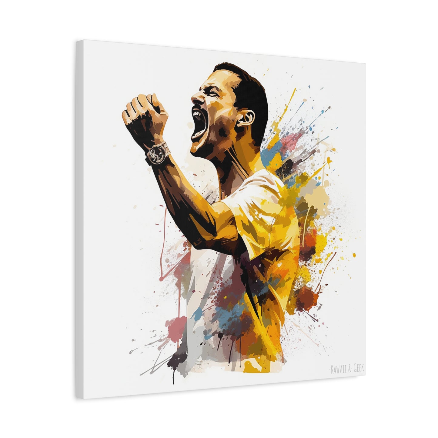 Freddie Mercury Watercolor Elegance Cotton Canvas