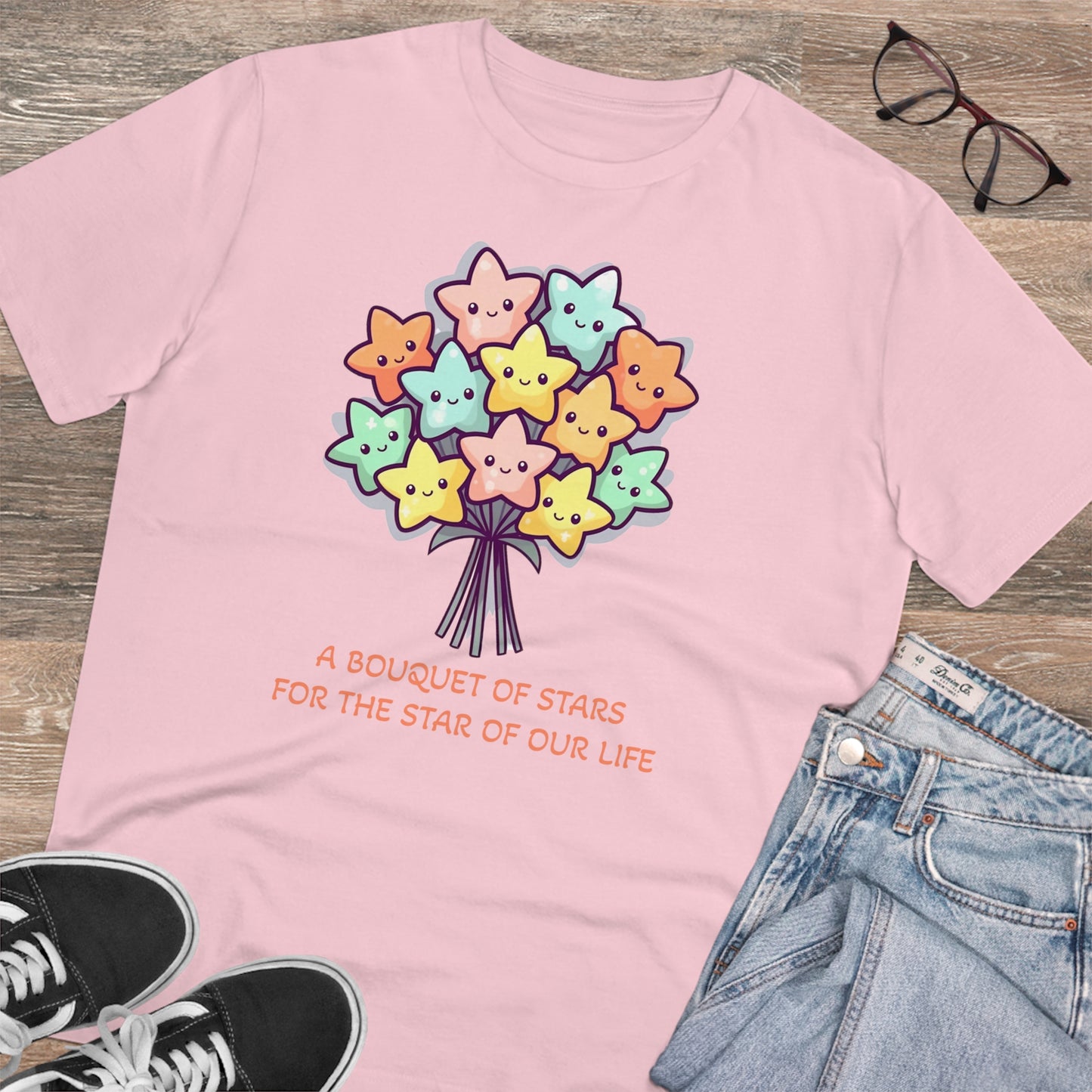 Bouquet of Stars for the Star of Our Life - Unisex Eco-Friendly T-Shirt - Father's and Mother's Day Special