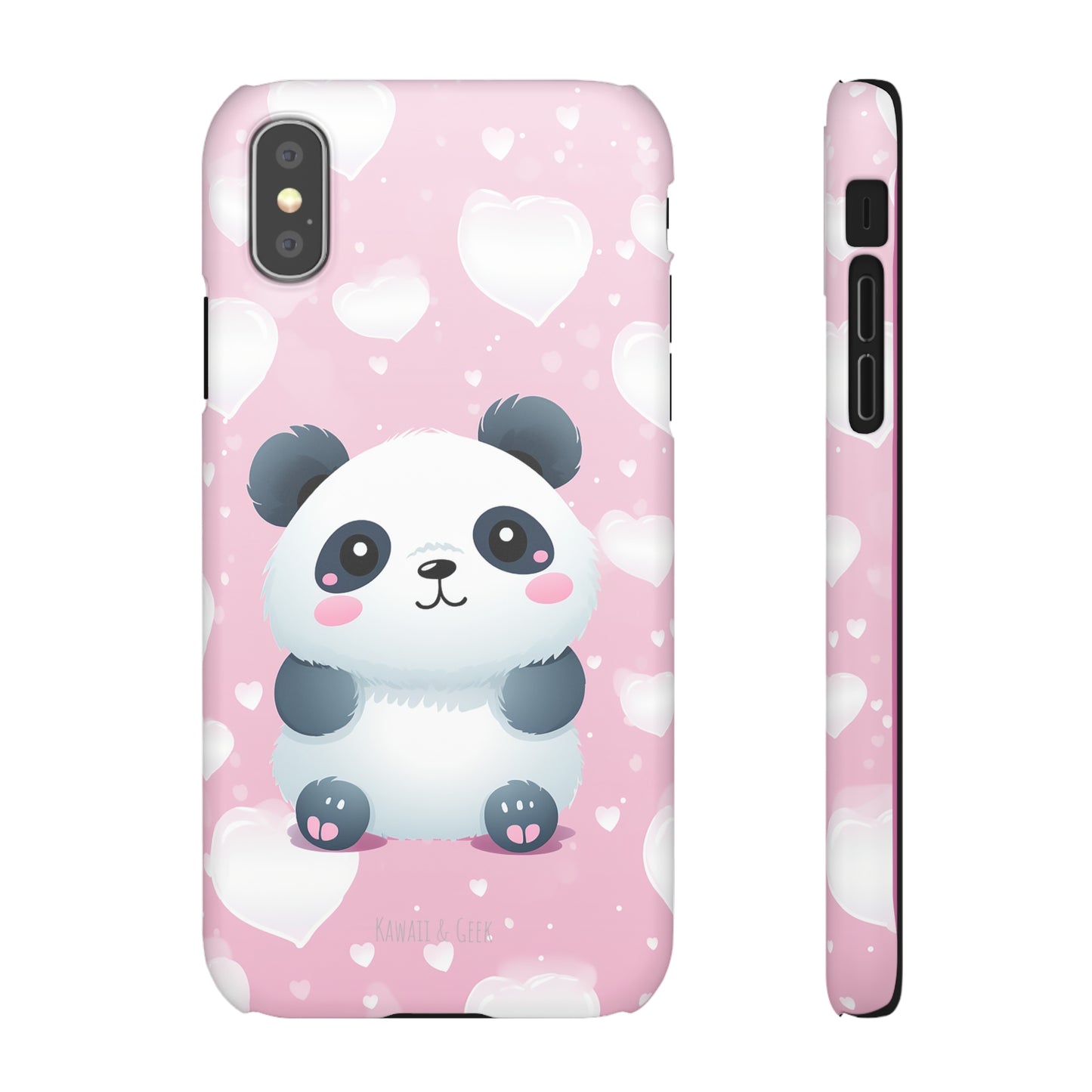 Cute Panda & Hearts Premium Phone Case