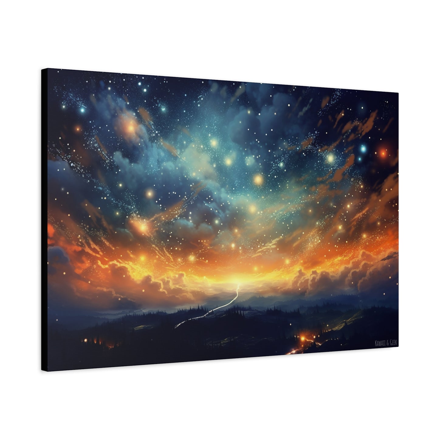 Night Sky Landscape Canvas - Immerse Yourself in a Breathtaking Starry Night