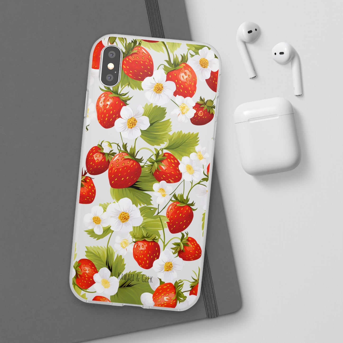 Strawberries & Florals Flexi and Transparent Phone Case