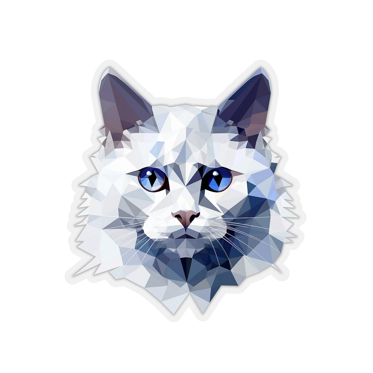 Angora Cat Sticker - Softness in Geometric Harmony