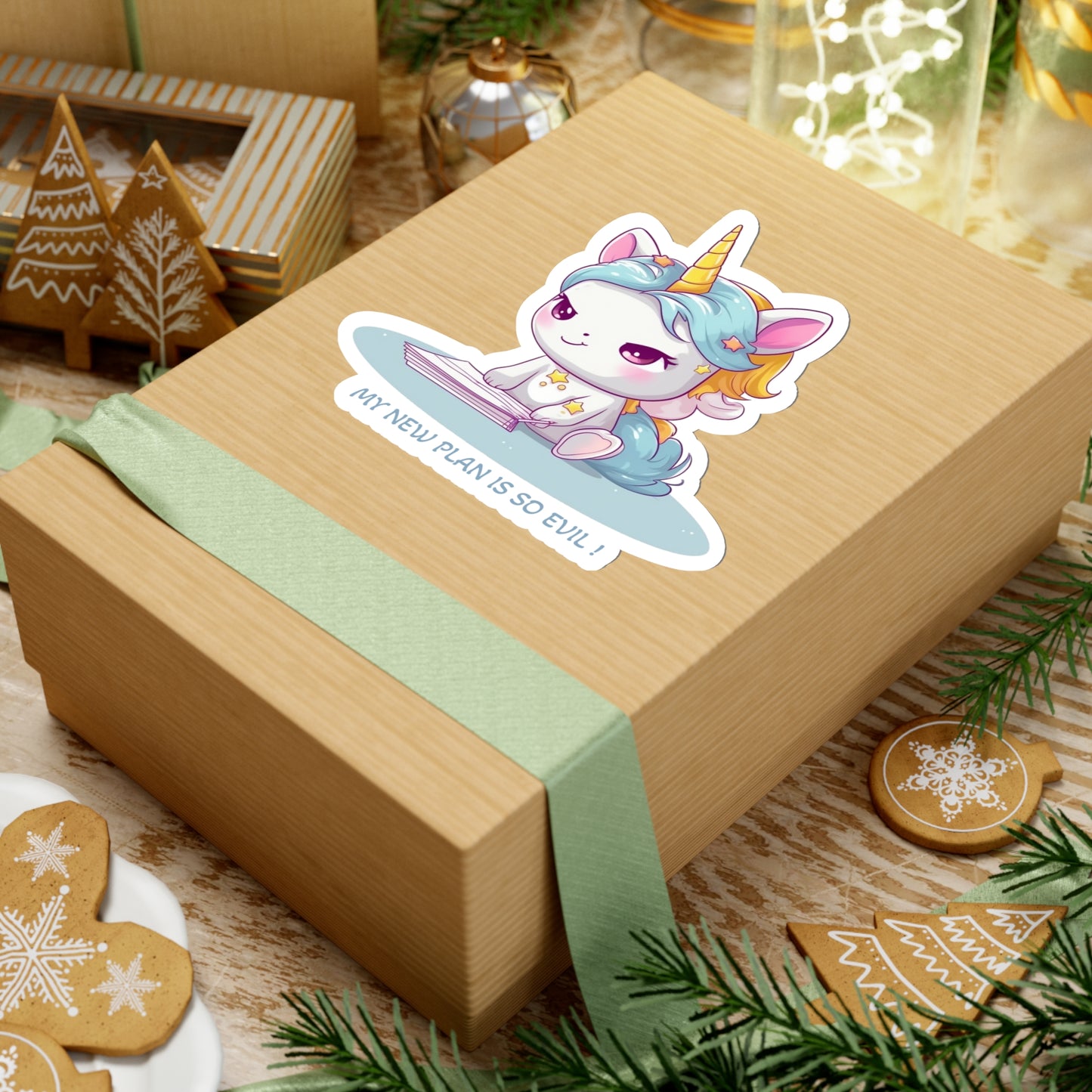 Kawaii and Bad Unicorn Sticker - Add a Playfully Mischievous Touch to Your World