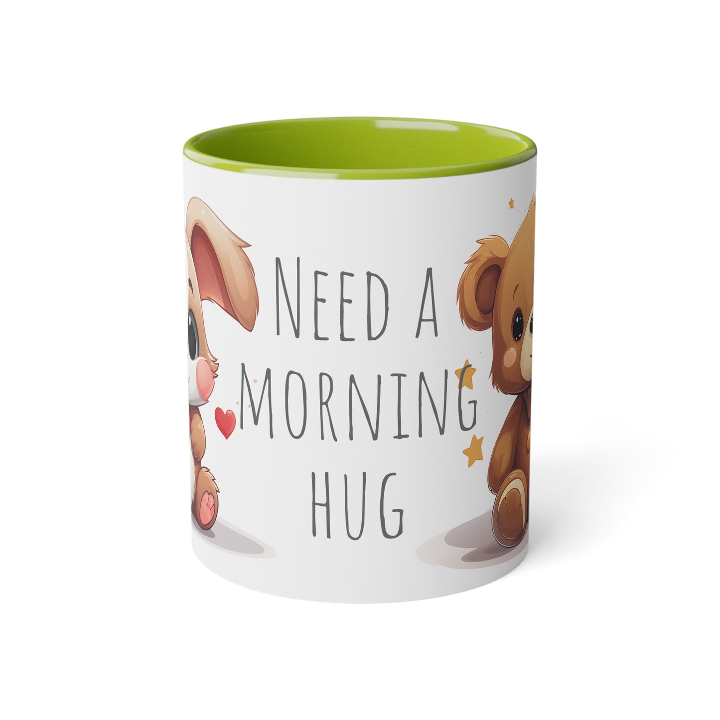 11oz Bi-Color Mug: "Morning Hug" Teddy Duo - EU