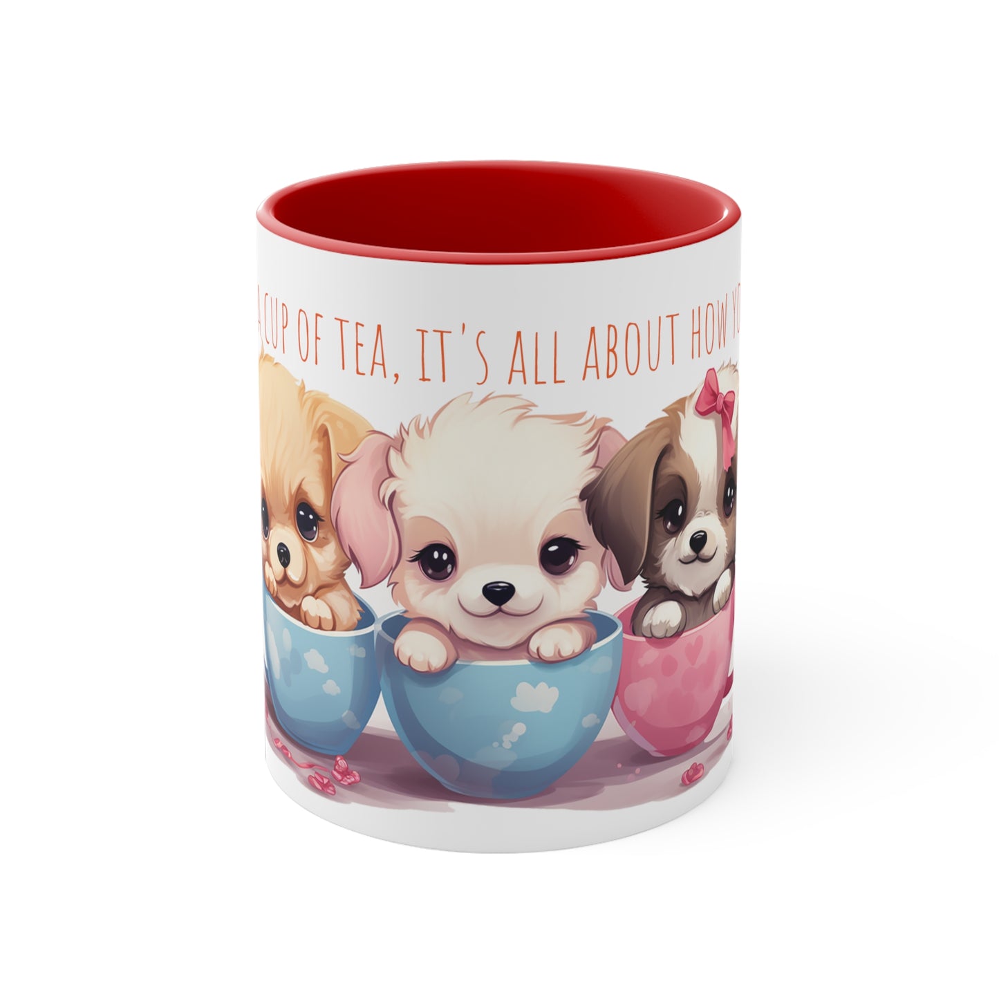 Cute Puppies Tea Mug: "Life is Like a Cup of Tea"