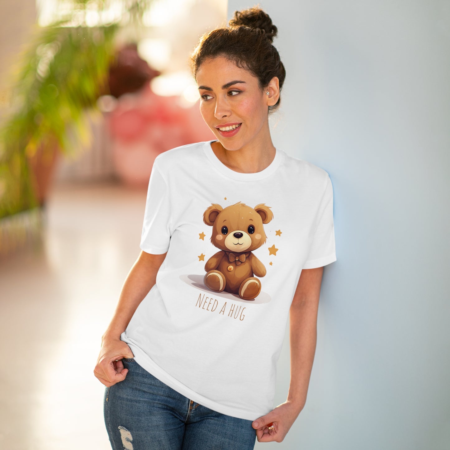 Eco-Friendly "Need a Hug" Teddy Bear Tee