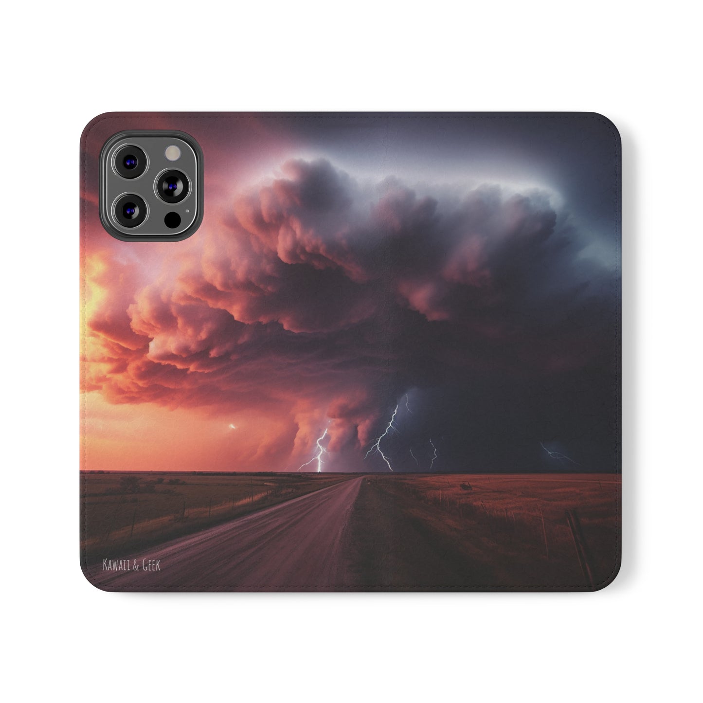 Super Cell Tornado Lightning Flip Phone Case