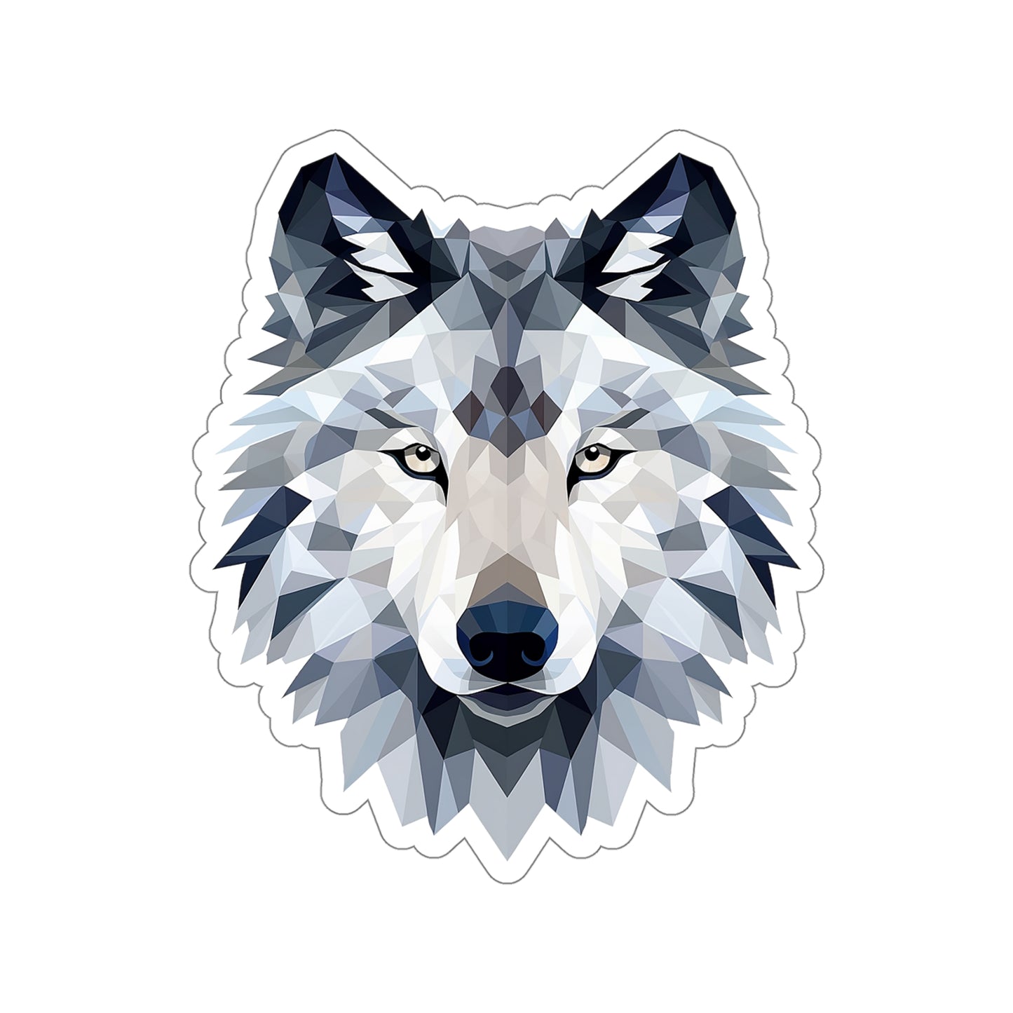 Geometric Facet Wolf Sticker