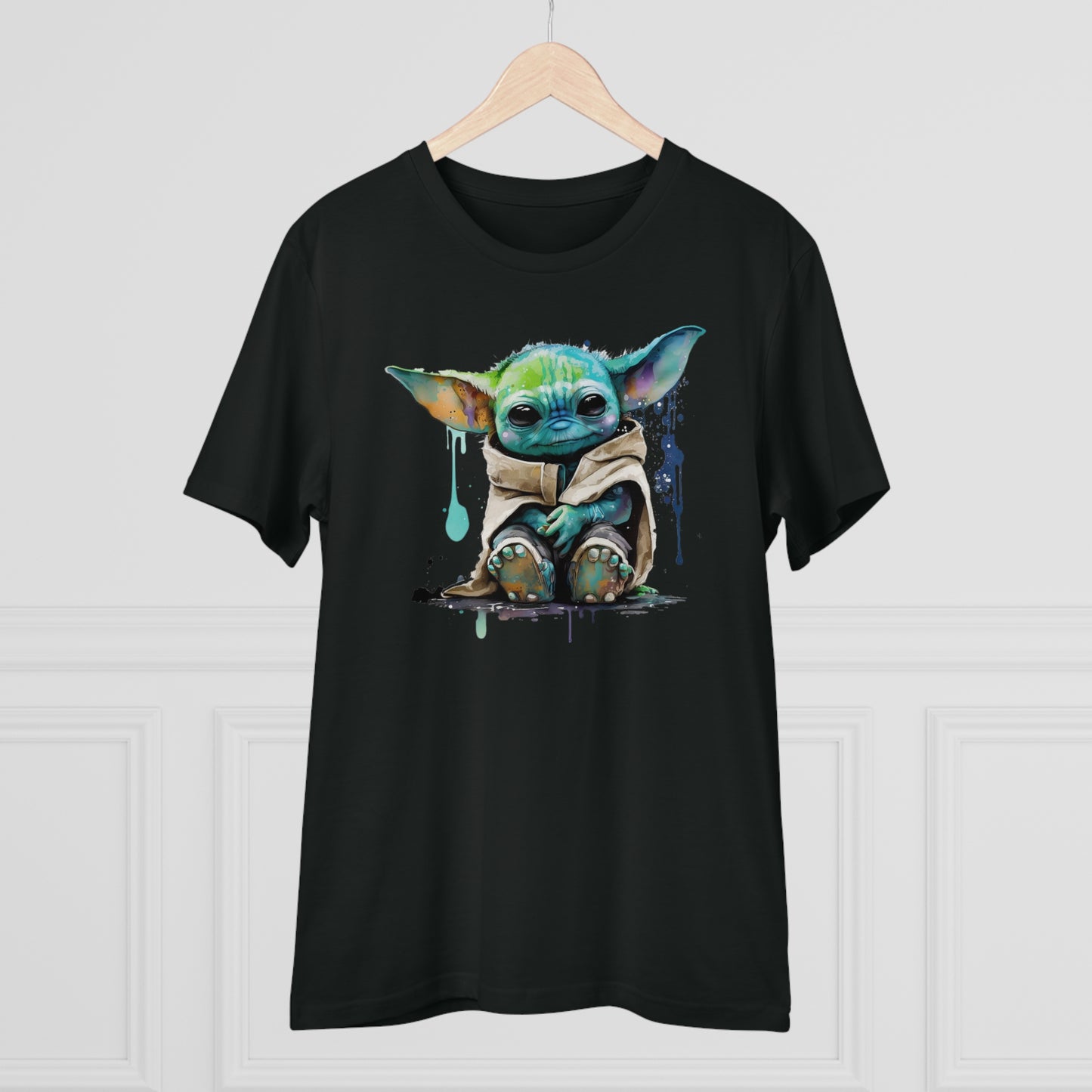 Baby Yoda in Watercolor Style Organic Unisex T-Shirt - Add Some Cute and Eco-Friendly Style to Your Wardrobe
