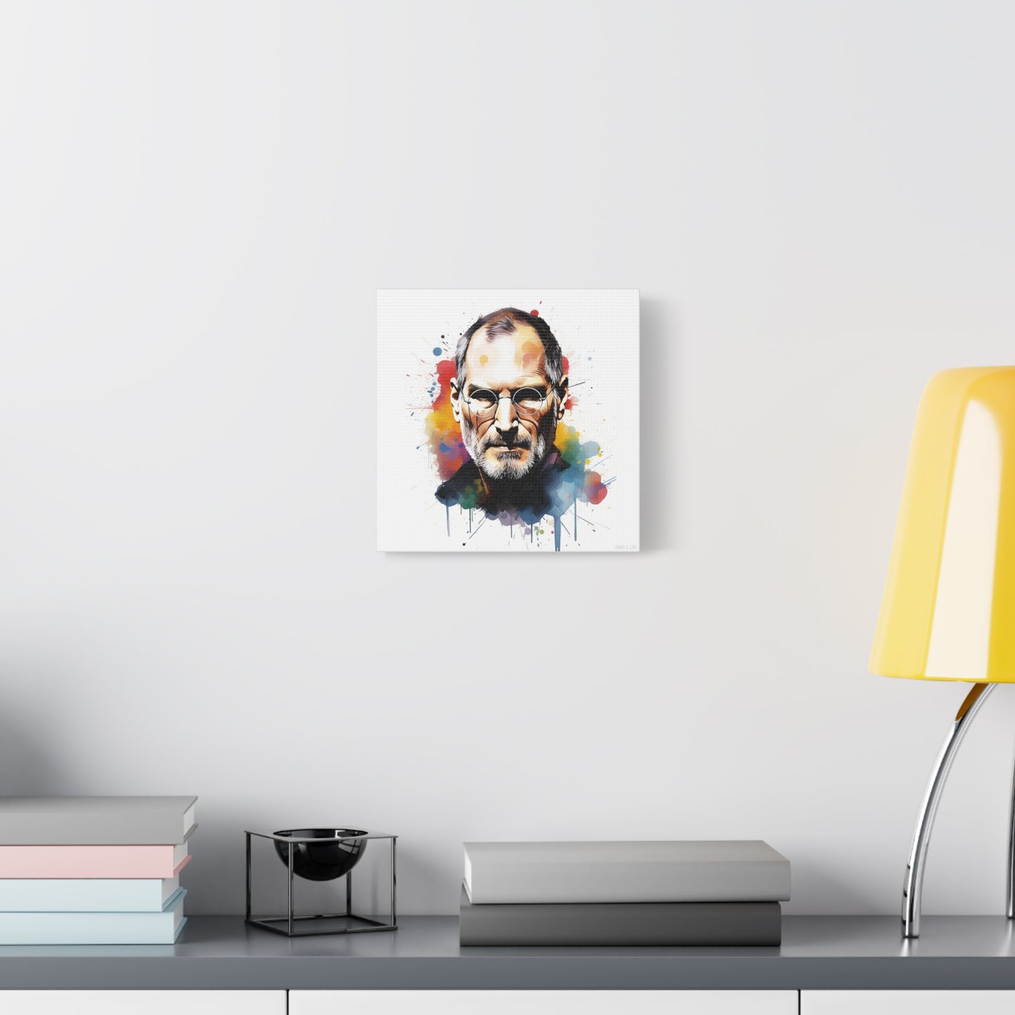Steve Jobs Watercolor Mastery Cotton Canvas