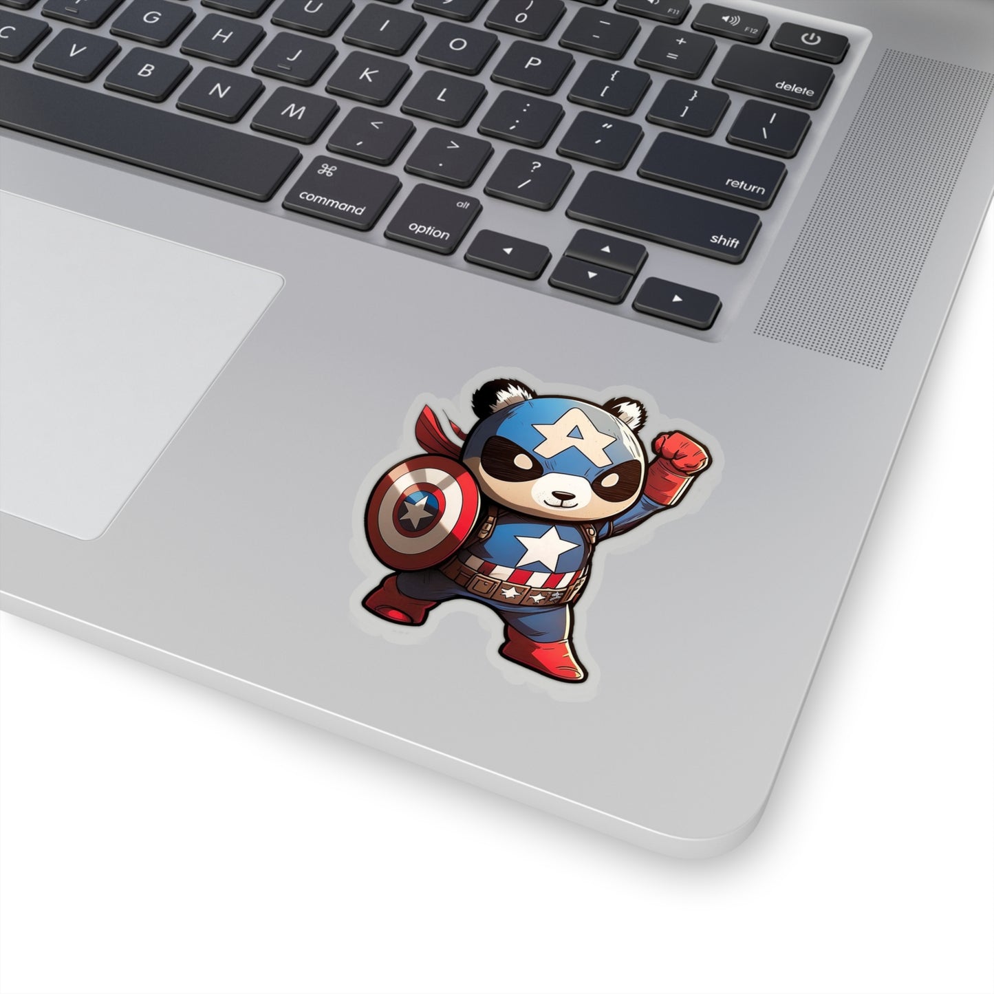 Heroic Captain America Panda Sticker - Ready to Defend Its Friends
