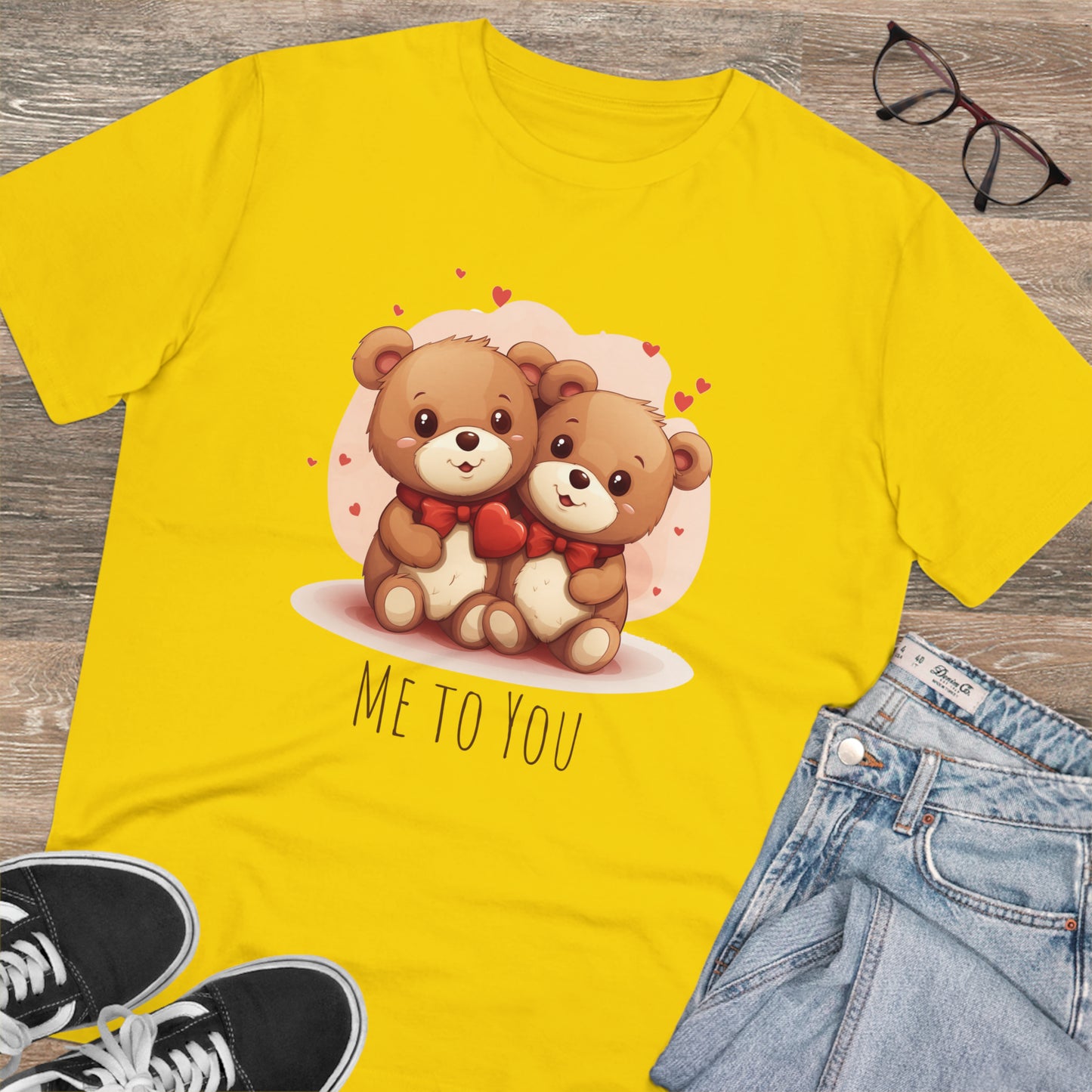 Me to You Teddy Bear Couple Tee - Eco-Friendly Love Shirt - Valentine's Day Special