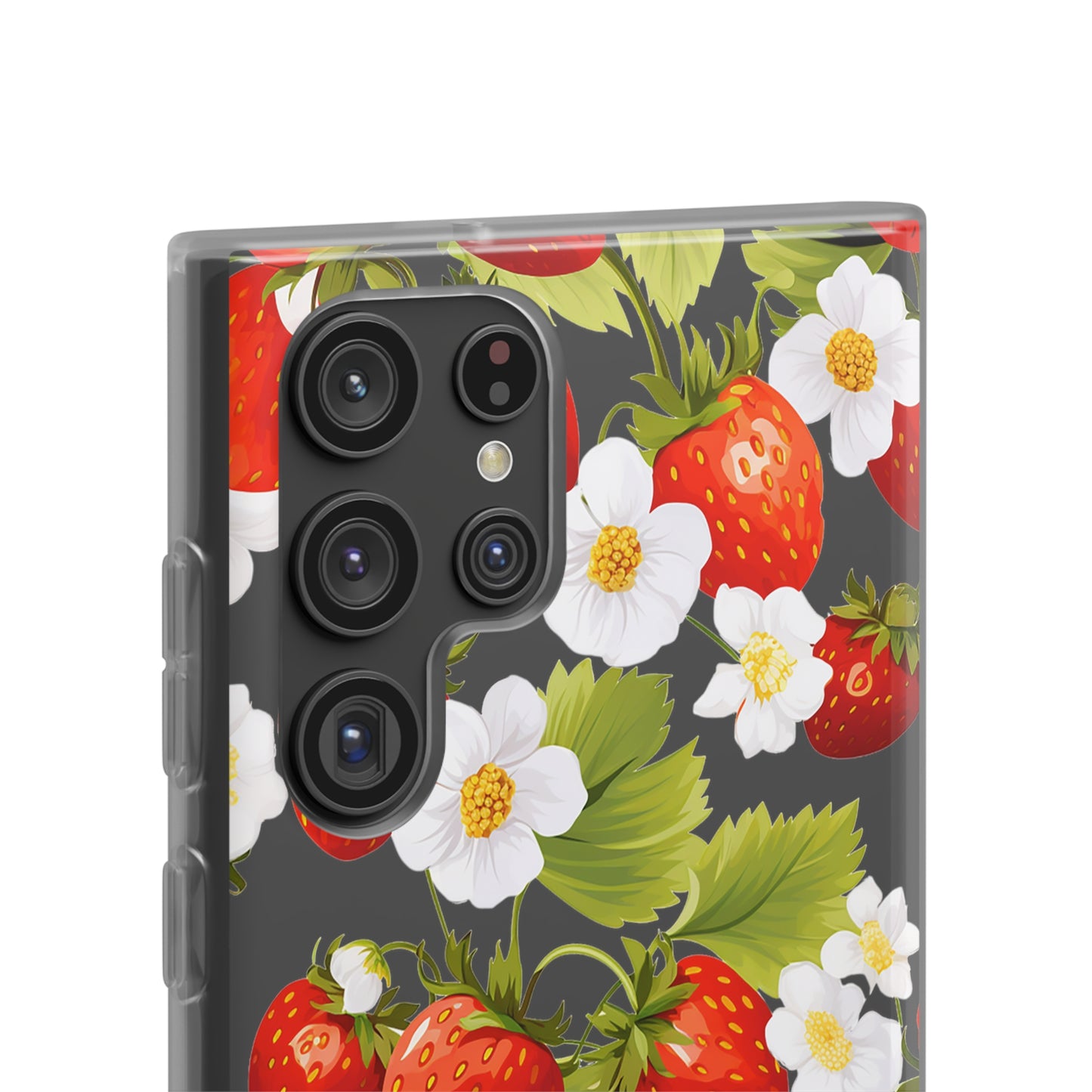 Strawberries & Florals Flexi and Transparent Phone Case