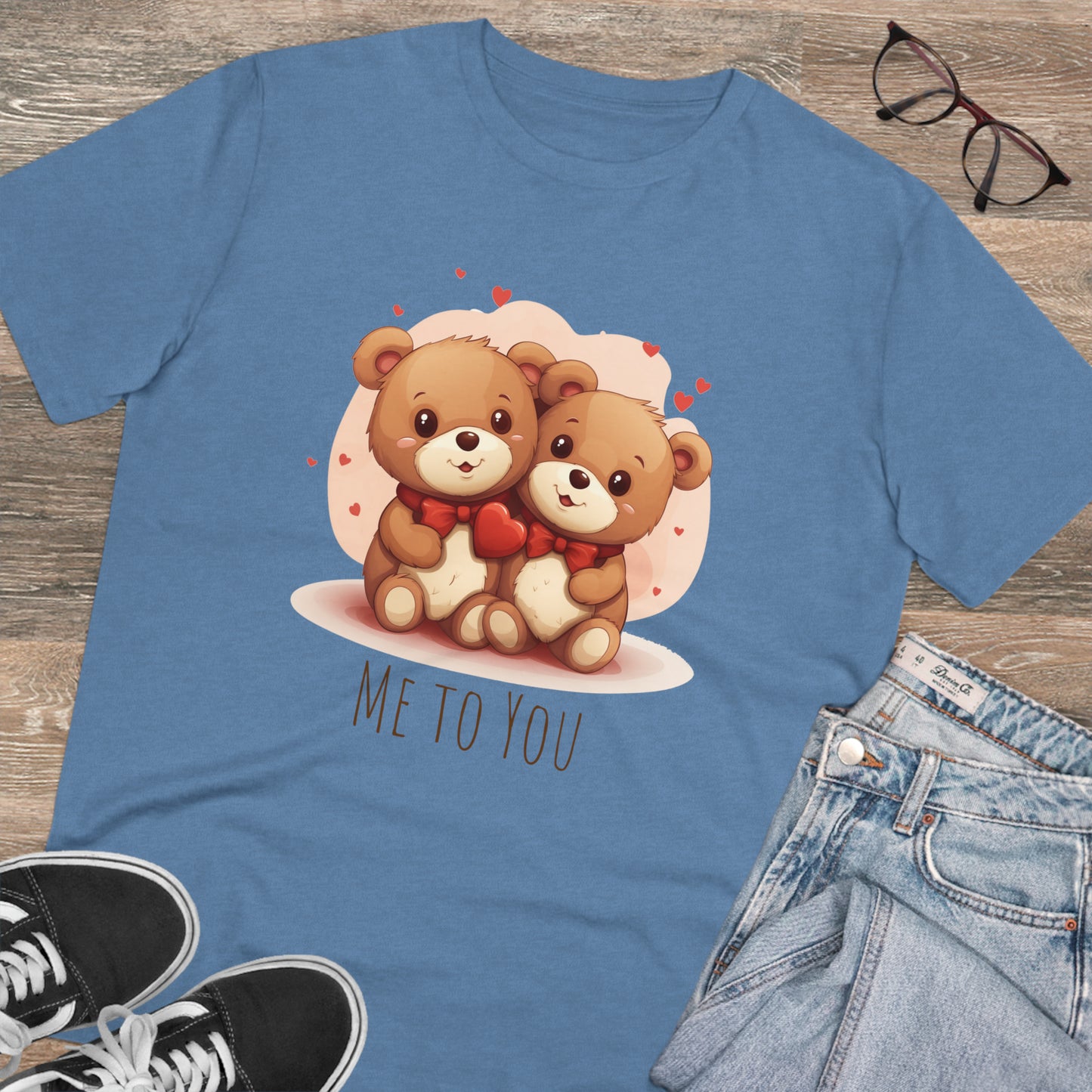 Me to You Teddy Bear Couple Tee - Eco-Friendly Love Shirt - Valentine's Day Special