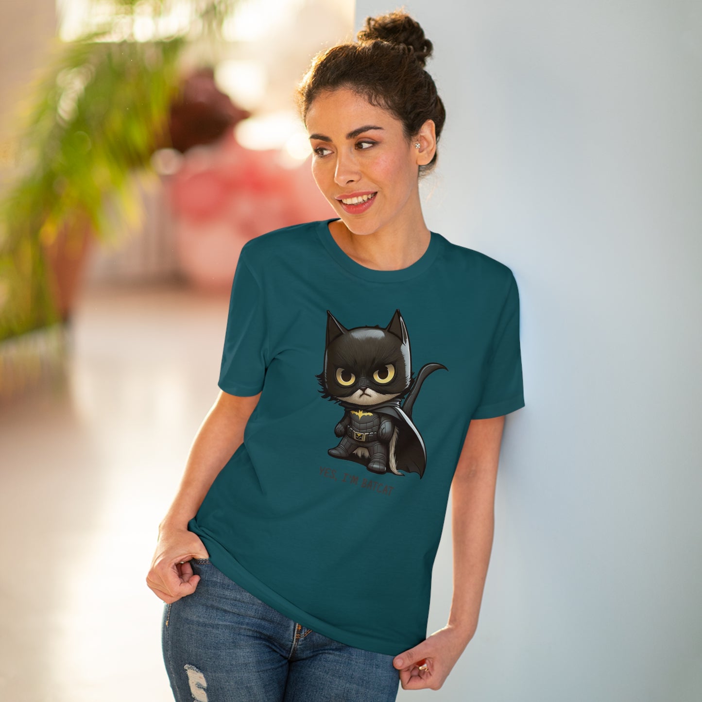 Yes, I'm Batcat, Unisex Eco-Friendly T-Shirt - Make a Playful and Sustainable Fashion Statement