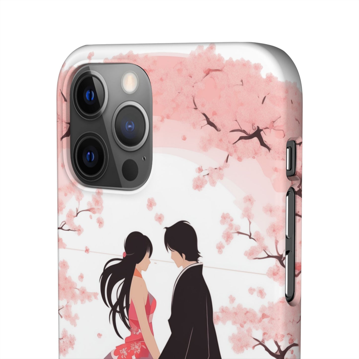 Japanese Blossom Love Premium Phone Case - Valentine's Cherry Tree Design