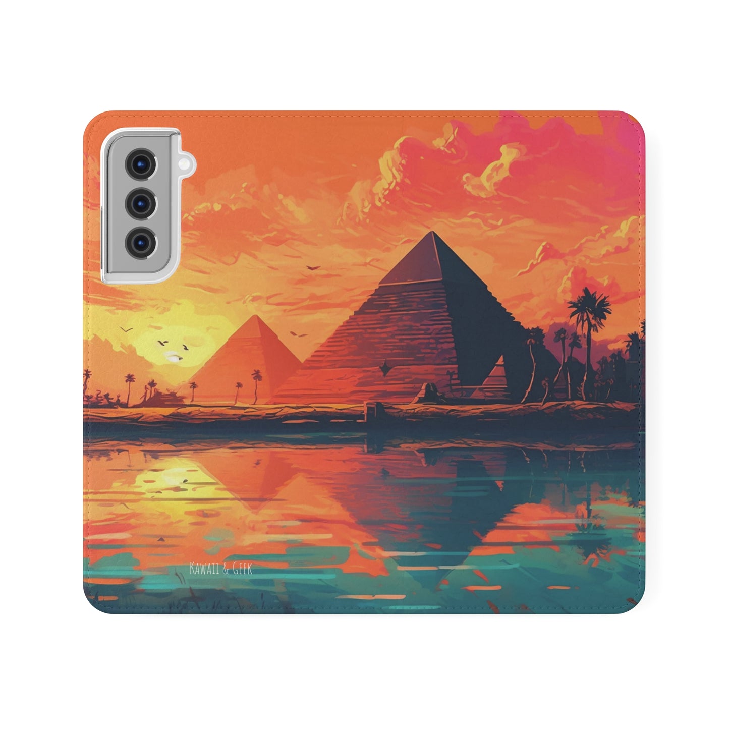 Egyptian Pyramid at Sunset Flip Phone Case - Carry the Mystique of Ancient Egypt with You
